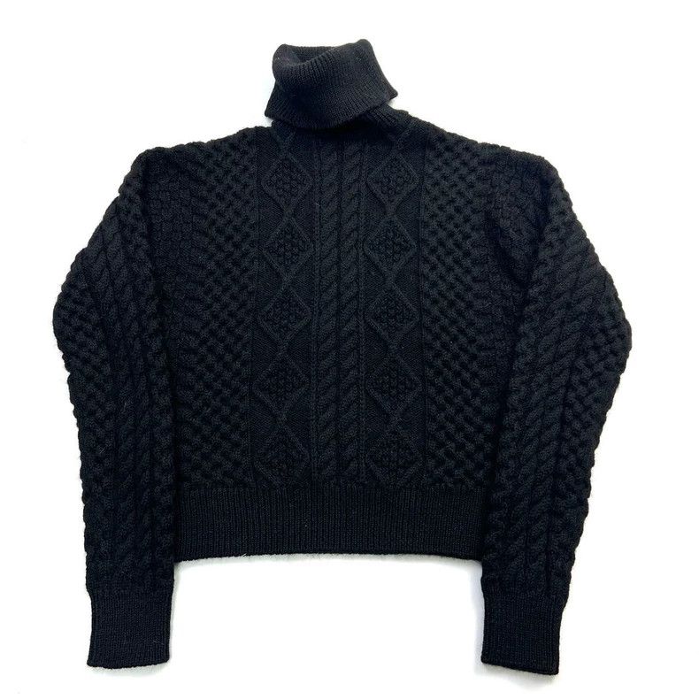 Yves Saint Laurent Black Cable Knit Turtleneck Sweater Size US XS / EU 42 / 0 - 1 Thumbnail