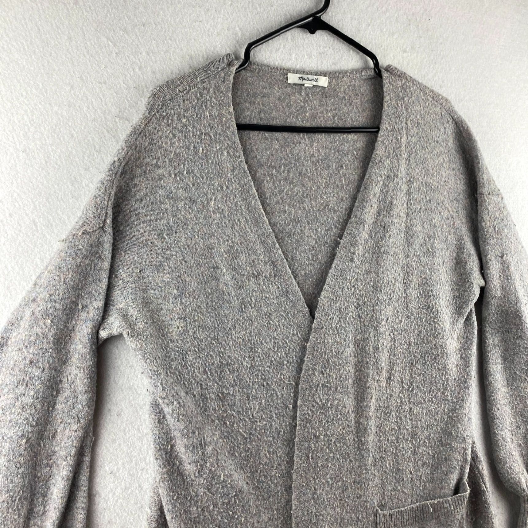 Madewell Madewell Cardigan Sweater Womens M Open Front Gray Alpaca Wool Blend Knit Contemp Casual Modern Size M / US 6-8 / IT 42-44 - 4 Thumbnail