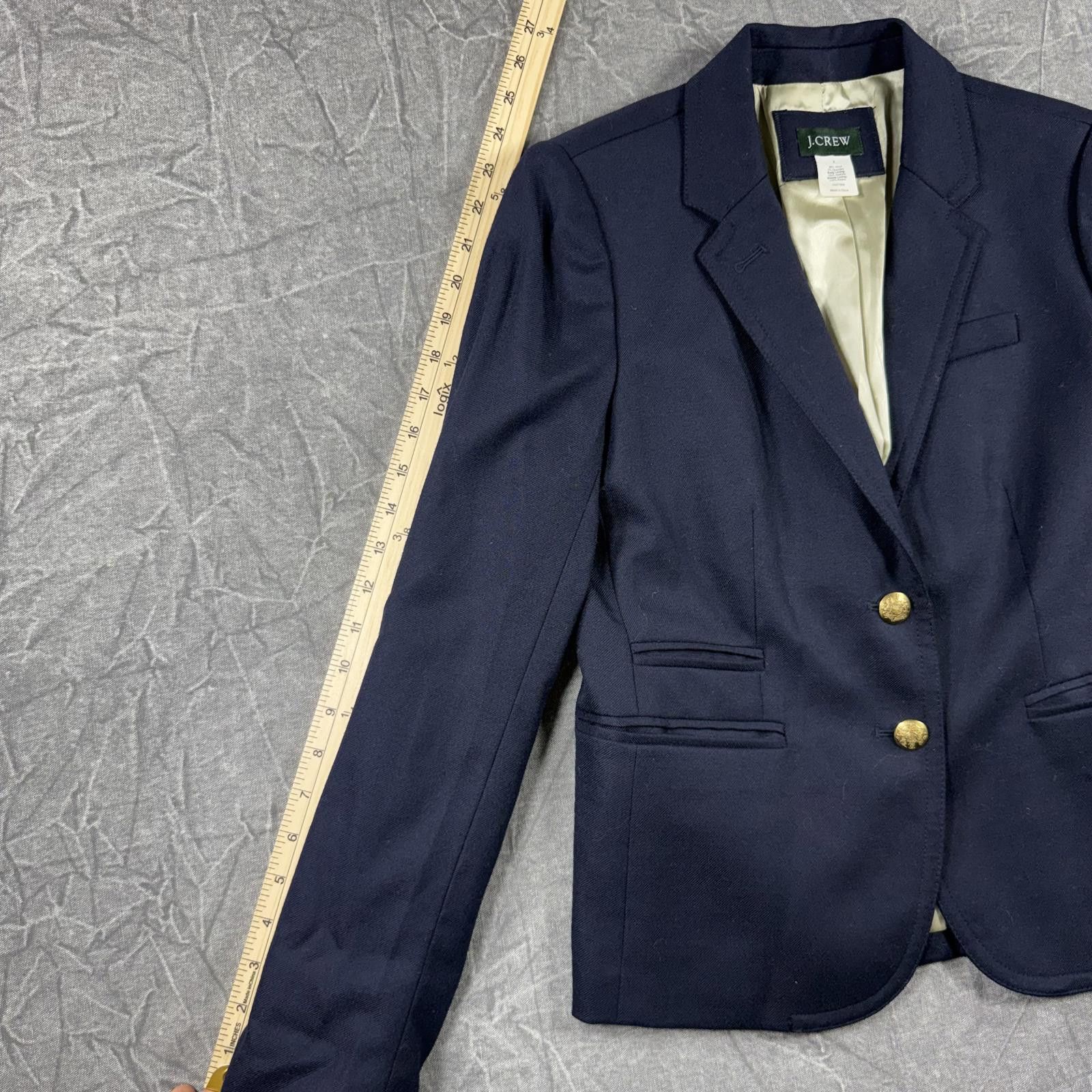 J.Crew J.Crew Blazer Women's 2 Blue Schoolboy Wool Blend Size XS / US 0-2 / IT 36-38 - 5 Thumbnail