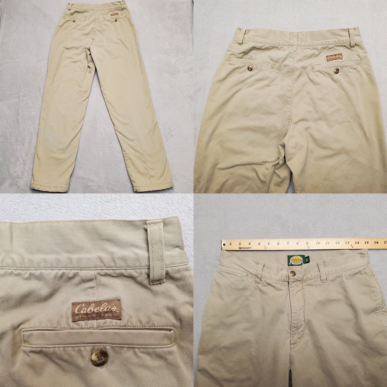 Vintage Cabela's Flannel Lined Pants Womens 32 R Khaki Casual Up North Cabin Casual Pants Size 24" / US 00 / IT 34 - 8 Thumbnail