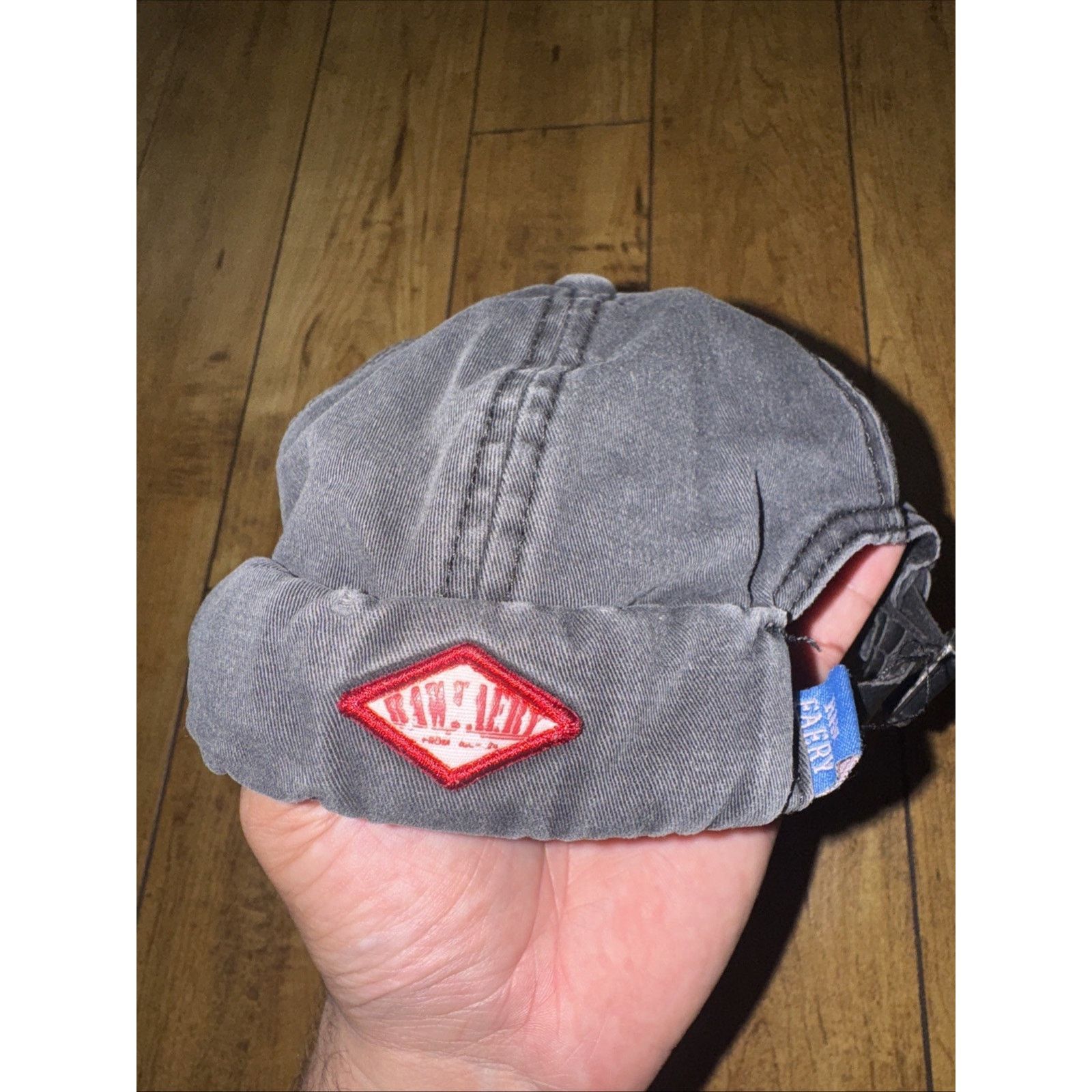 Vintage Raw Faery Skull Cap Black Denim Strapback Streetwear Hat Size ONE SIZE - 2 Thumbnail