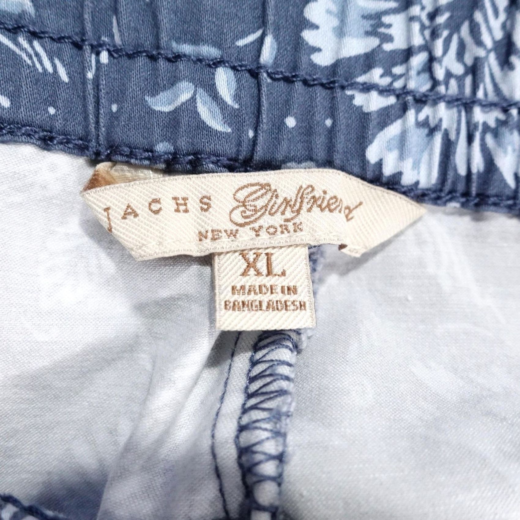 Vintage JACHS Girlfriend Shorts Mens XL Blue Floral Chino 6 Inseam Cotton Modal Polyester Spandex Elastic Pockets Casual Summer Mens Size US 36 / EU 52 - 5 Thumbnail