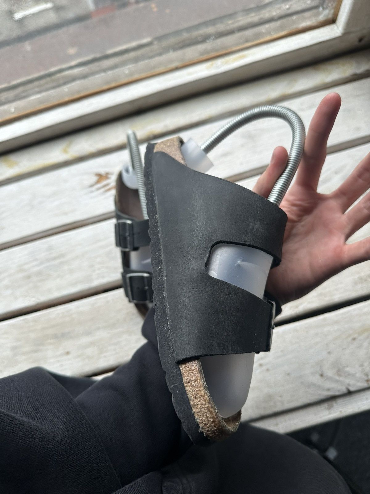 Birkenstock 🚨 VNTG Birkenstock 38 black unisex Luxe Sandals rare slides Size US 8 / IT 38 - 11 Thumbnail