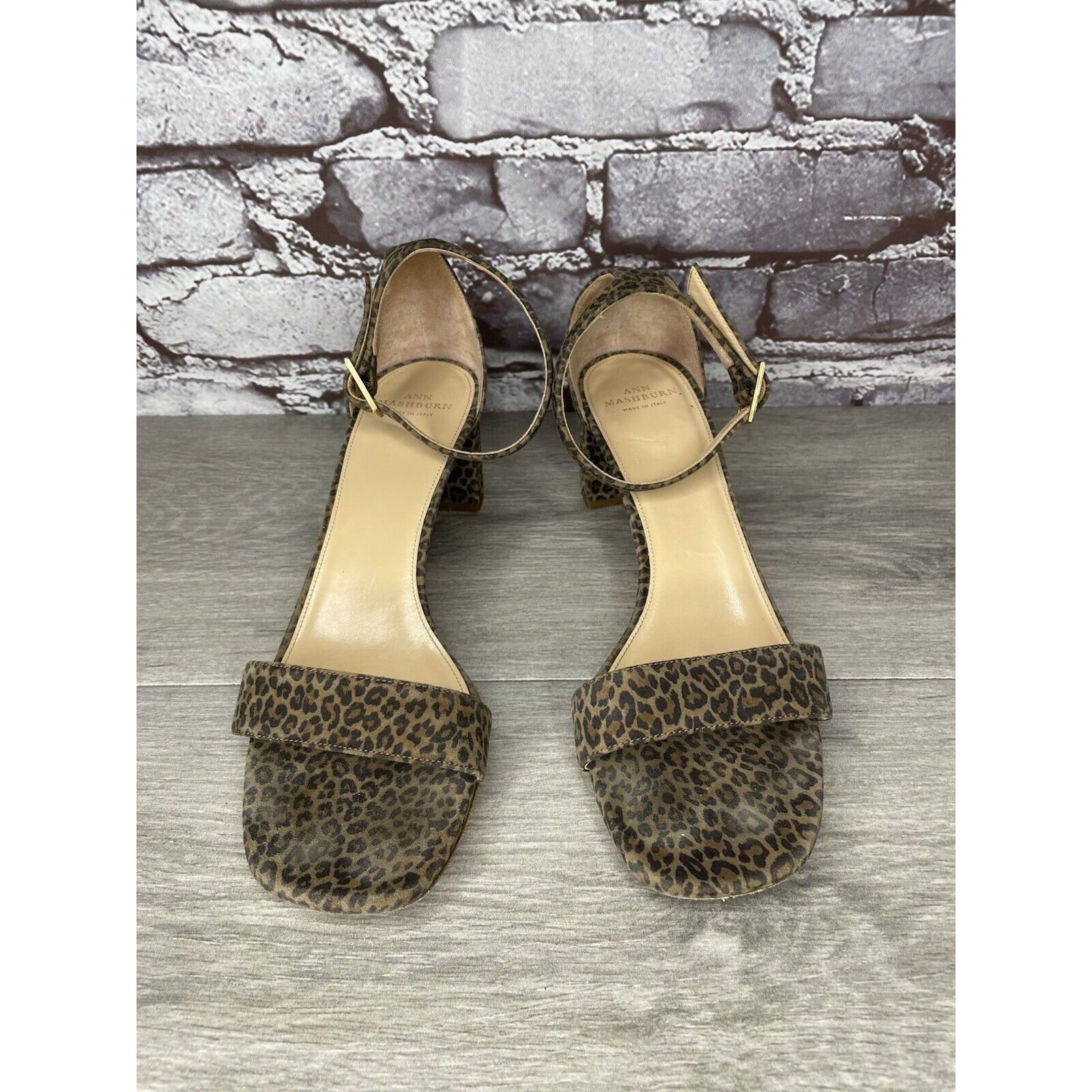 Sid Mashburn Ann Mashburn Leopard Print Open Toe Block Heel Strap Sandals Size US 7.5 / IT 37.5 - 20 Thumbnail