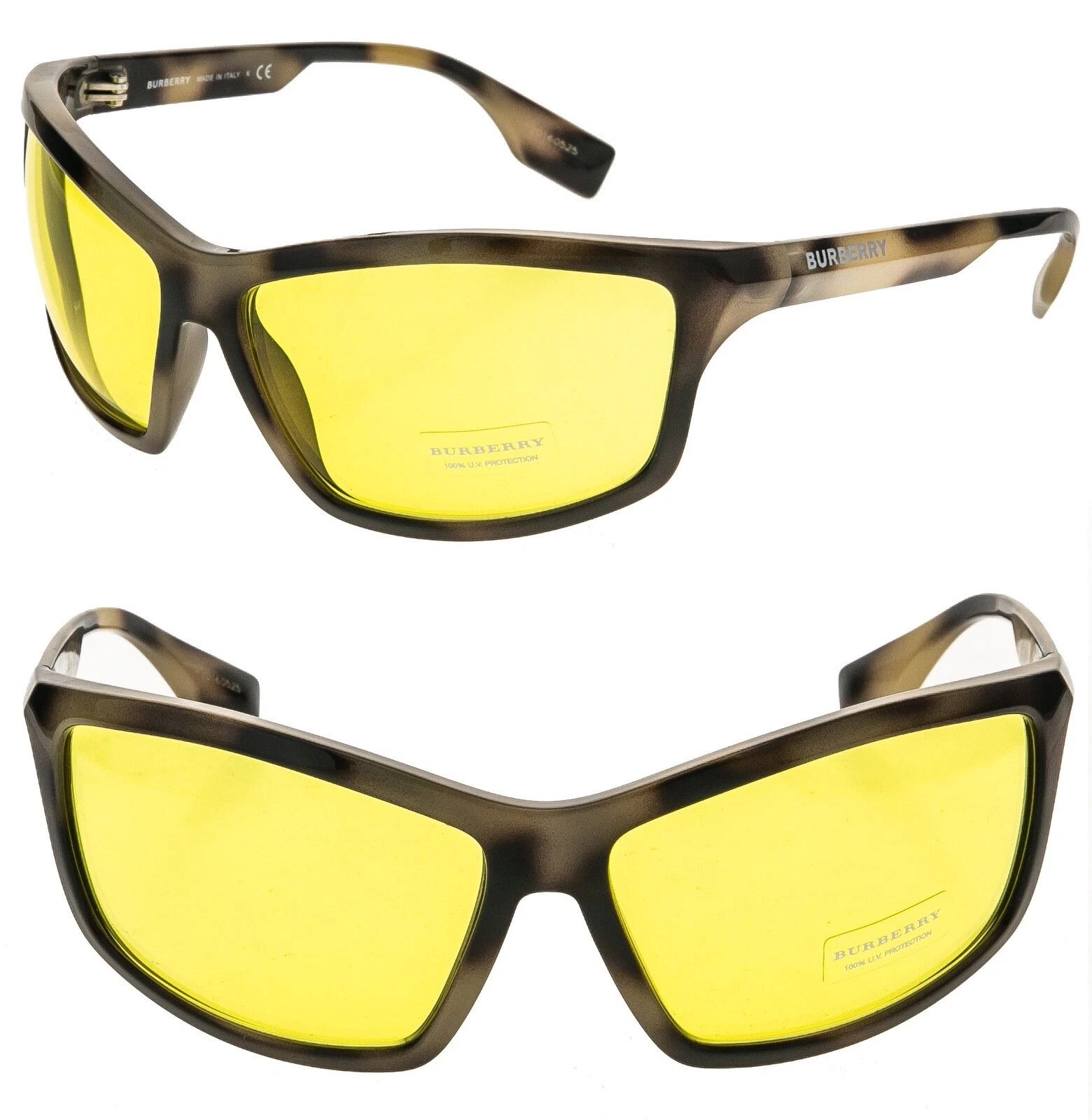 Burberry BURBERRY BE4297 4297 Wrap Mask Spotted Brown Yellow Size ONE SIZE - 1 Thumbnail
