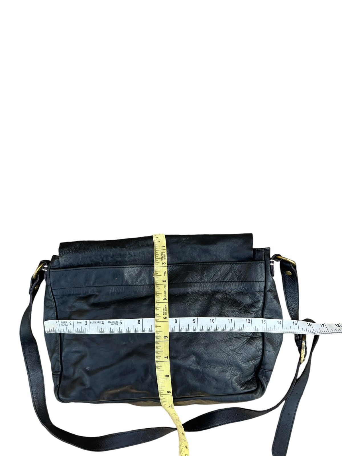 Leather Vintage L.P.P. Japan Patina Black Leather Messenger Bag Size ONE SIZE - 25 Thumbnail
