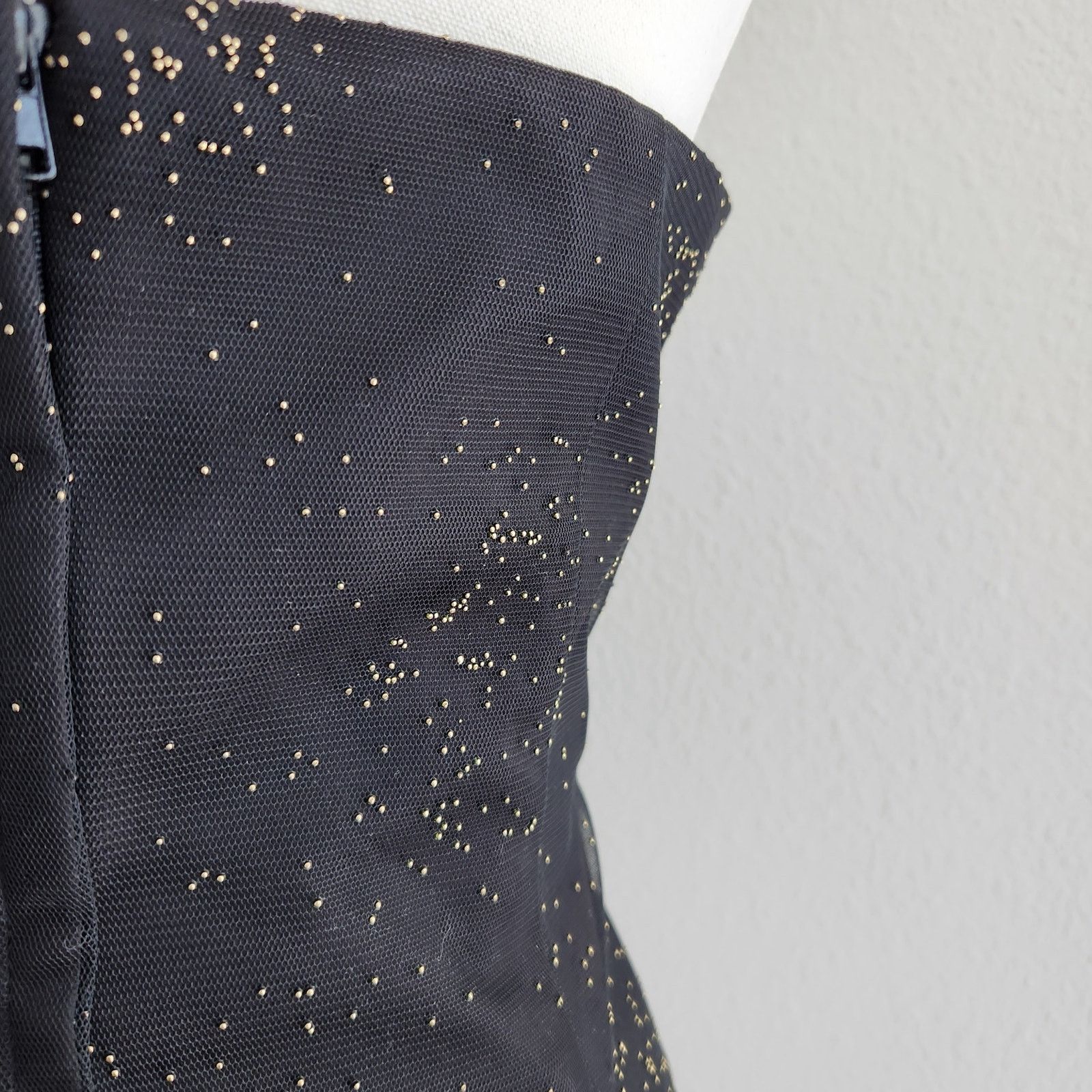 Vintage Vintage Black Tulle Halter Top Metal Beaded V-Neck L Size L / US 10 / IT 46 - 8 Thumbnail