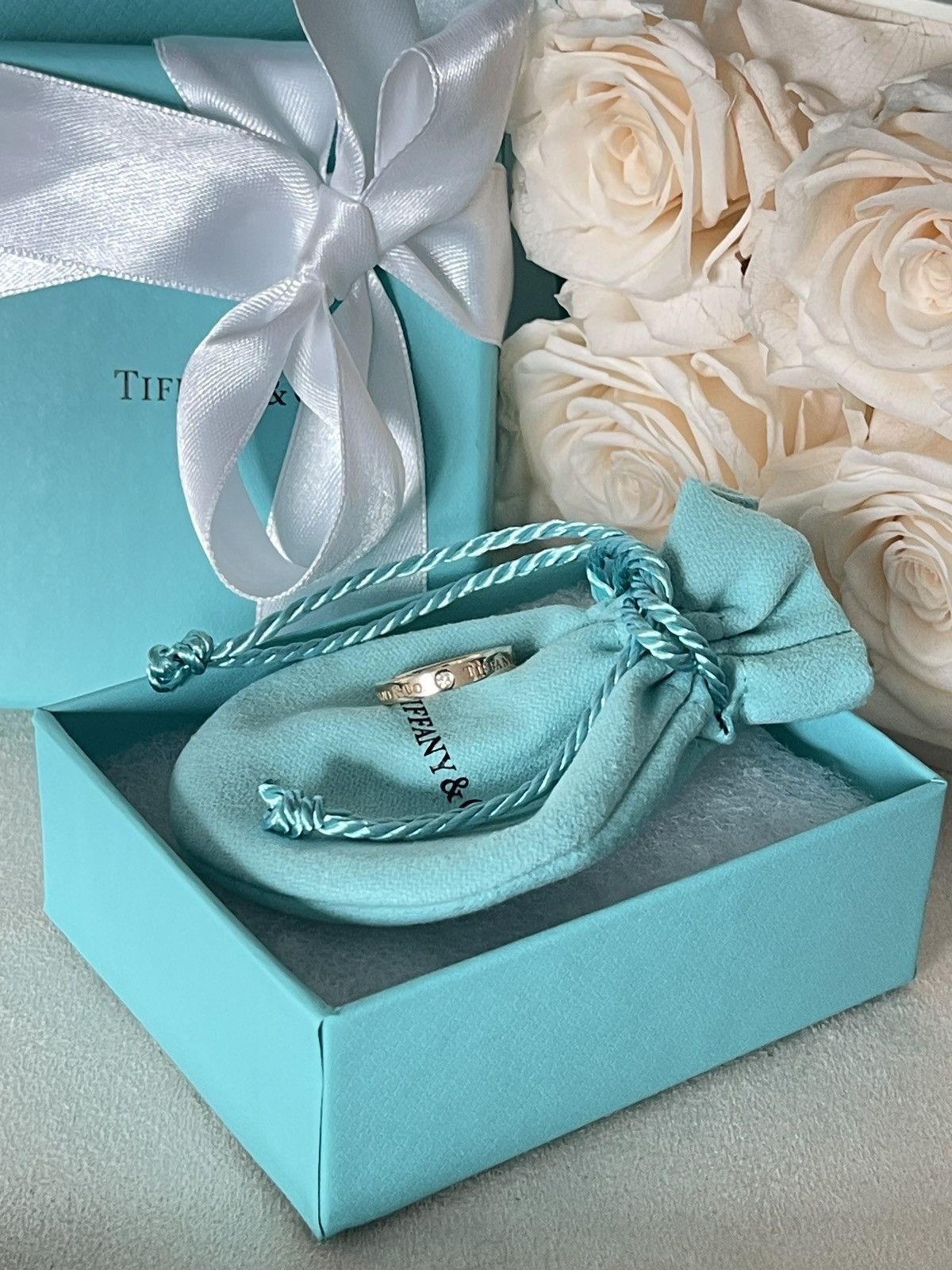 Tiffany & Co. Band Ring with Diamonds RG size 5 NEW $1850