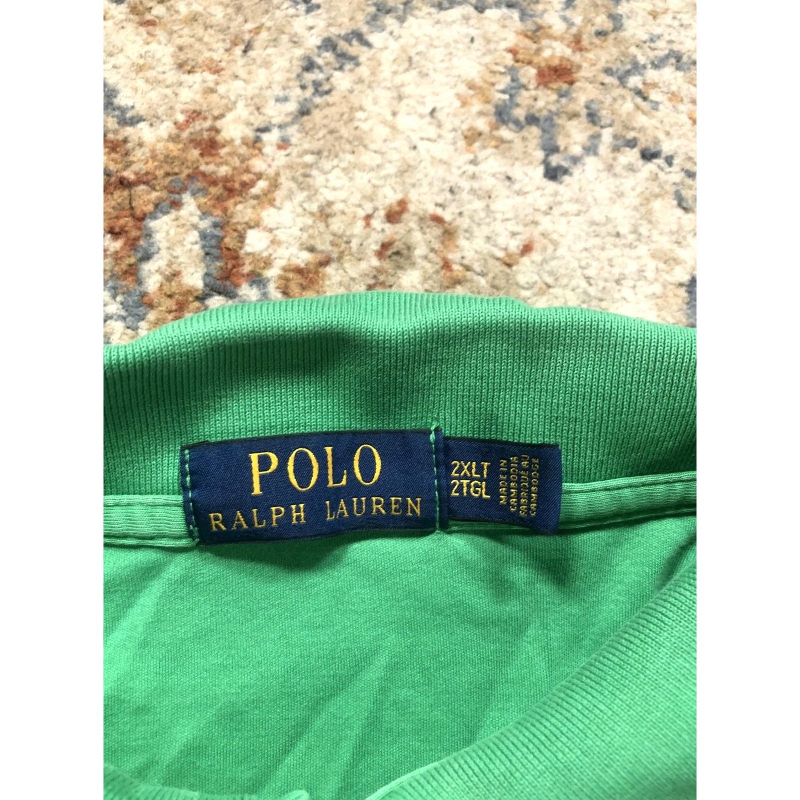 Polo Ralph Lauren Polo Ralph Lauren Polo Shirt Mens 2XLT Green Big & Tall Pony Logo Short Sleeve Size US XXL / EU 58 / 5 - 7 Thumbnail