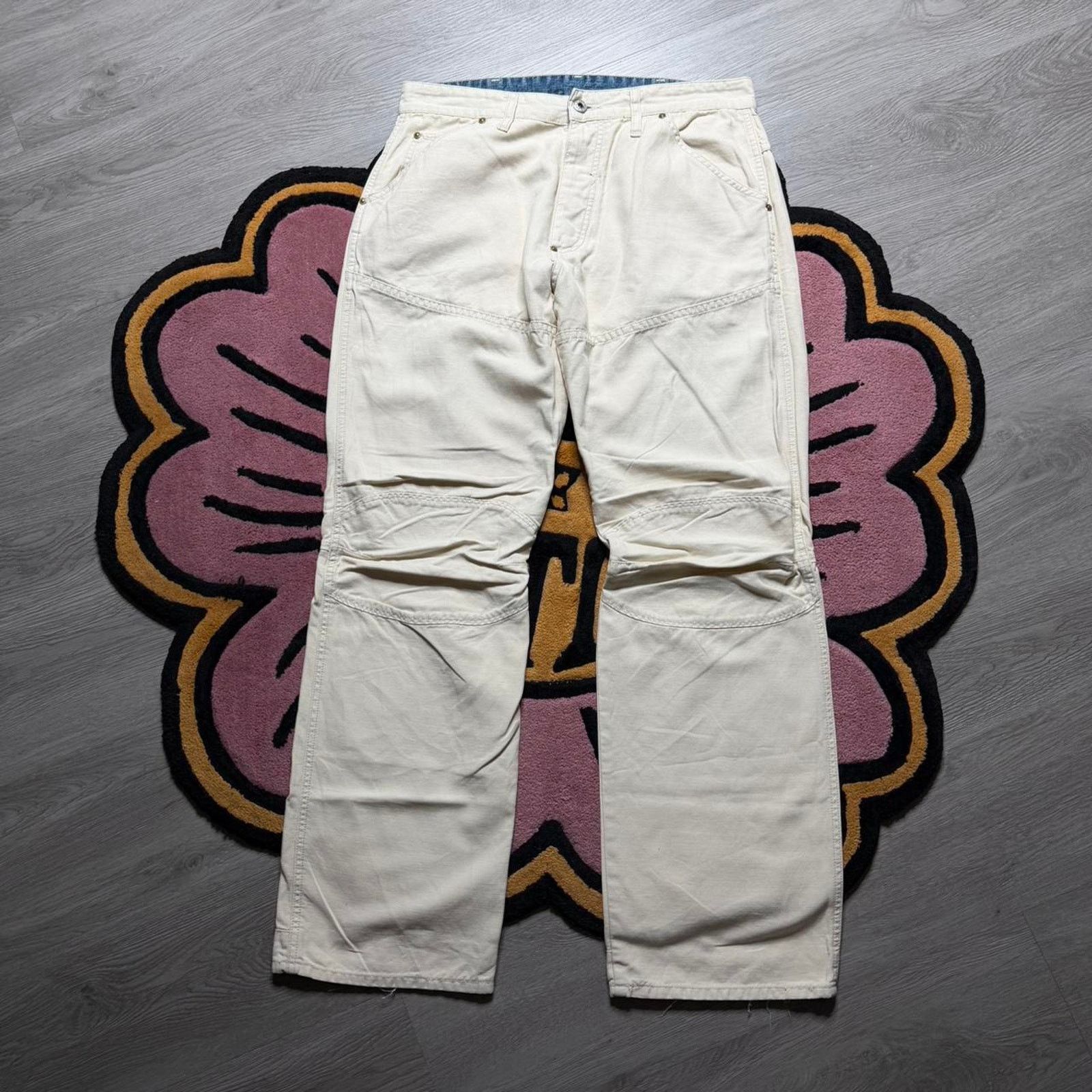 G-Star G-Star Raw Elwood Loose Fit Pants Size 34x34 White Cream Size US 34 / EU 50 - 1 Thumbnail