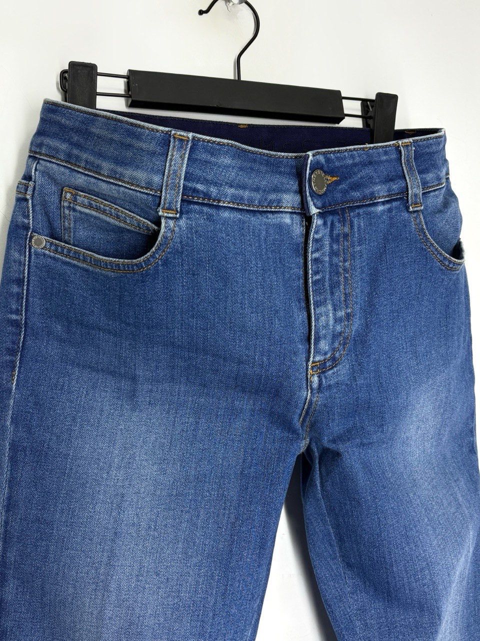 Stella McCartney Stella McCartney Rhinestones Floral Mid Rise Straight Jeans Size 28" / US 6 / IT 42 - 7 Thumbnail
