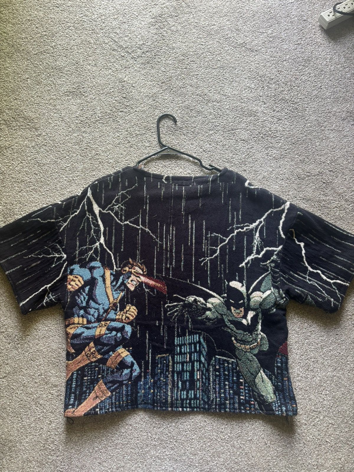 Vintage Batman vs cyclops tapestry shirt , black and multi-coloured Size US XL / EU 56 / 4 - 2 Thumbnail