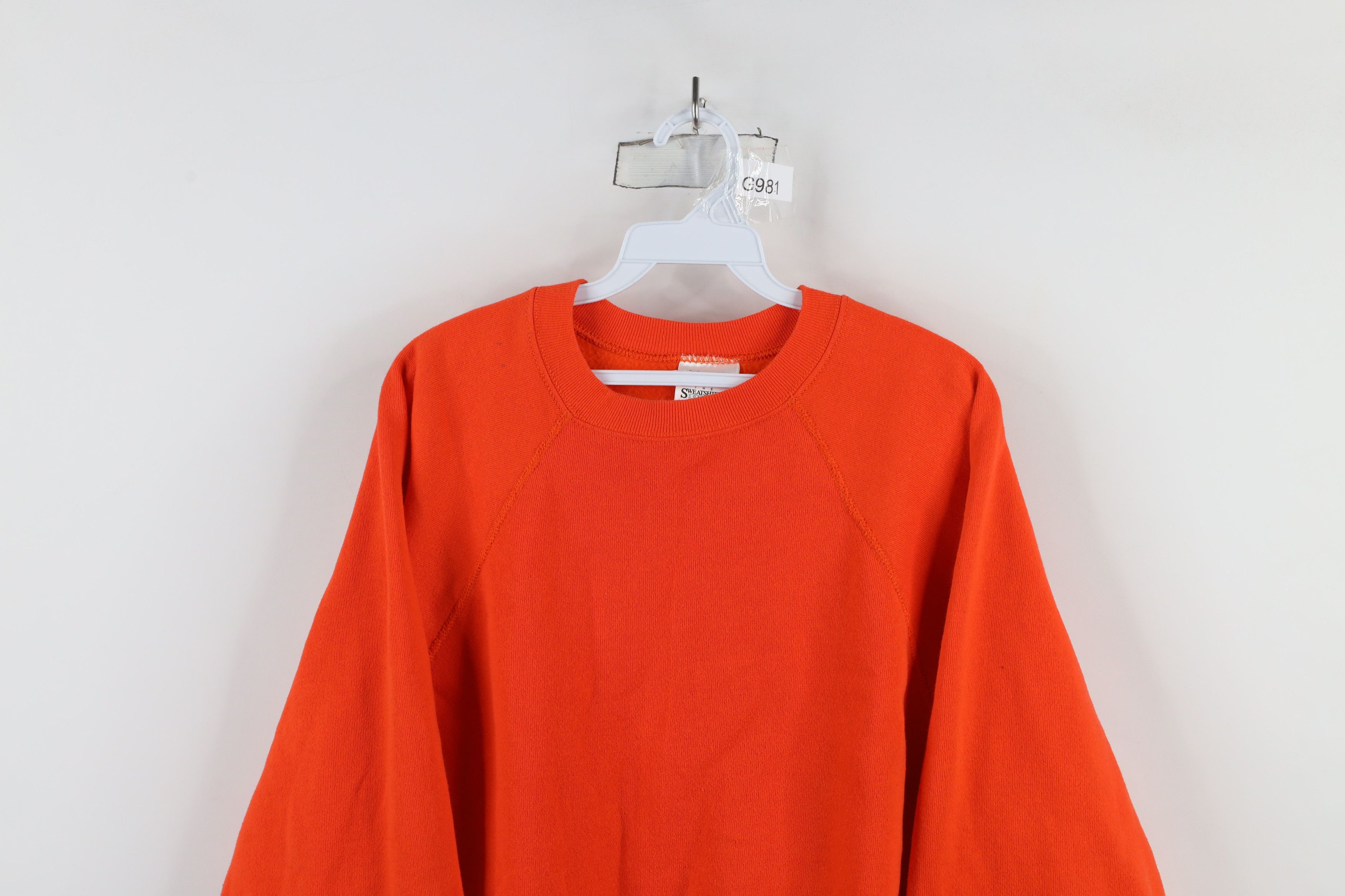 Vintage Vintage 80s 90s Streetwear Raglan Sweatshirt Orange USA Size US L / EU 52-54 / 3 - 2 Thumbnail