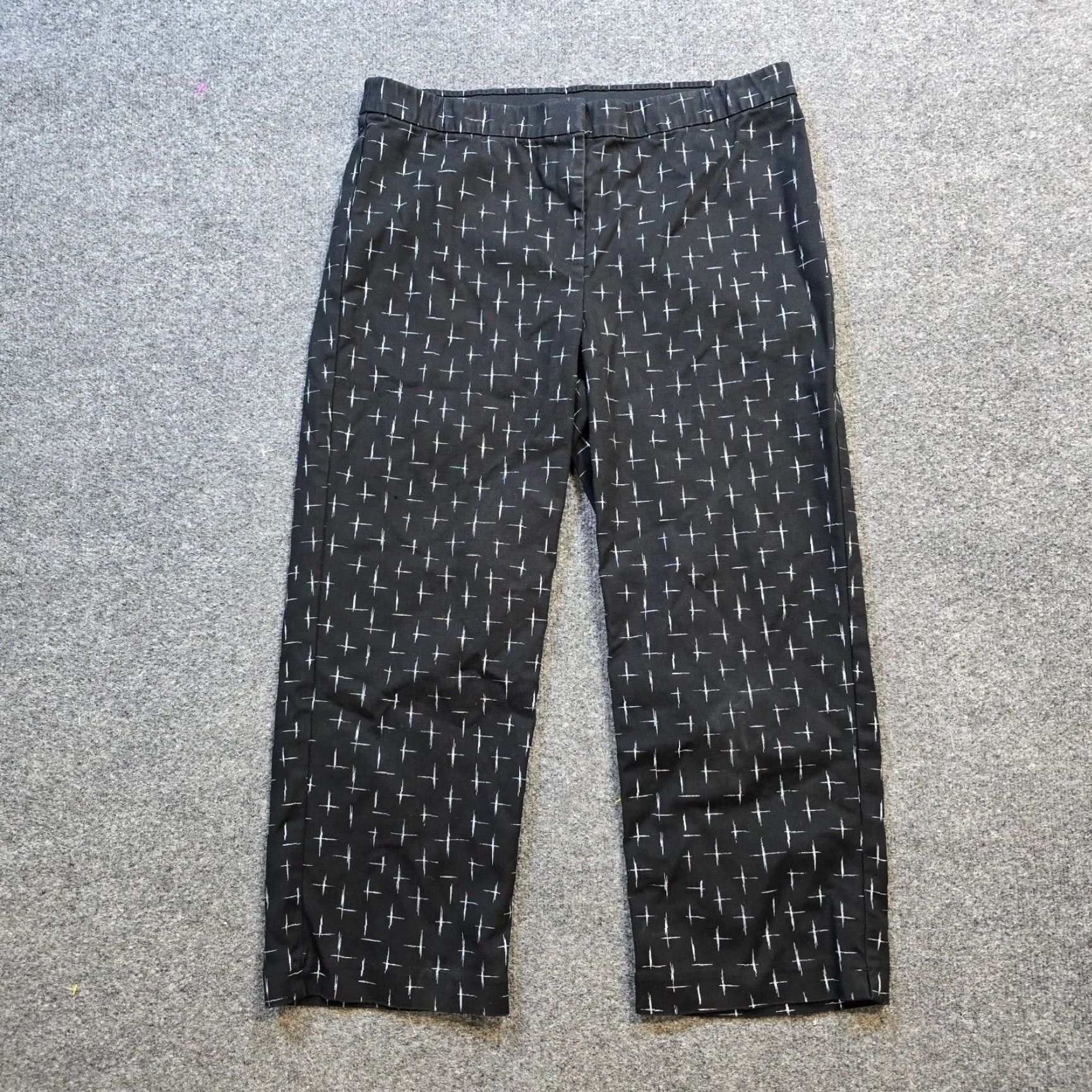 J. Jill VINTAGE J Jill Pants Womens 14 Black Crop Stretch Elastic Waist Career Business Capri Size 24" / US 00 / IT 34 - 2 Thumbnail