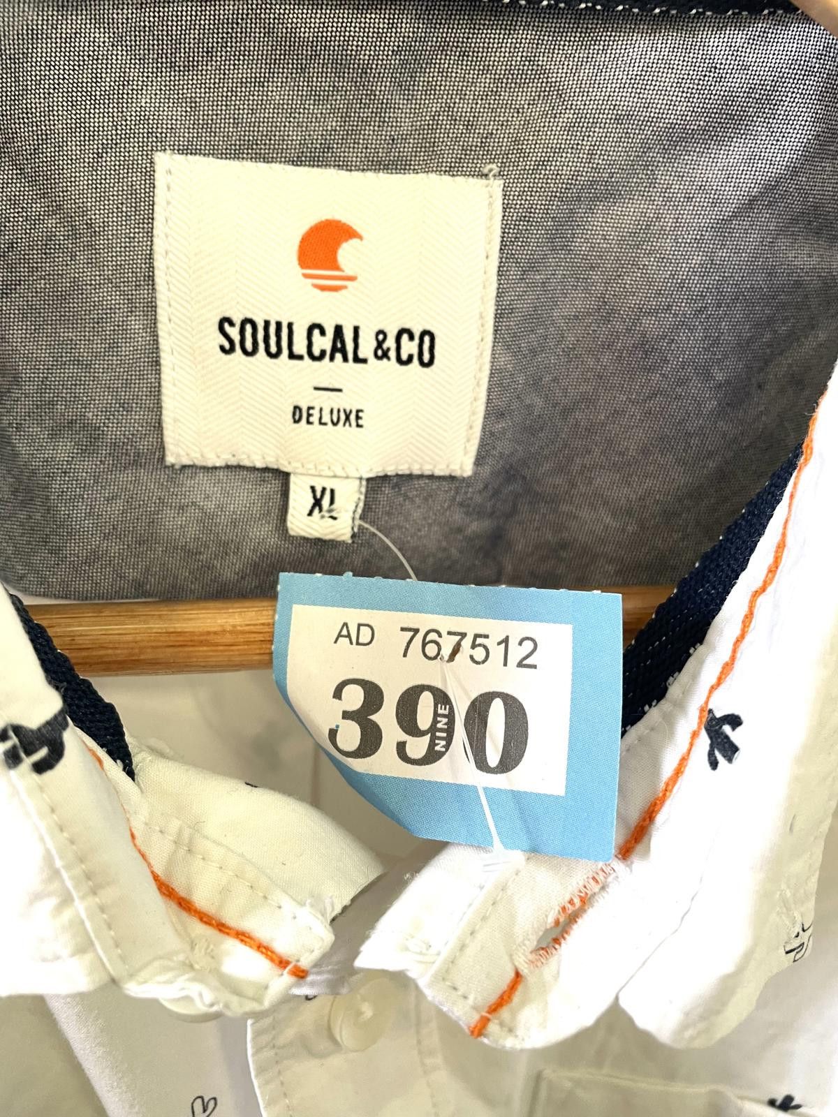 Designer Soulcai & Co Deluxe Men's Casual Shirt XL White with Black C Size US M / EU 48-50 / 2 - 4 Thumbnail