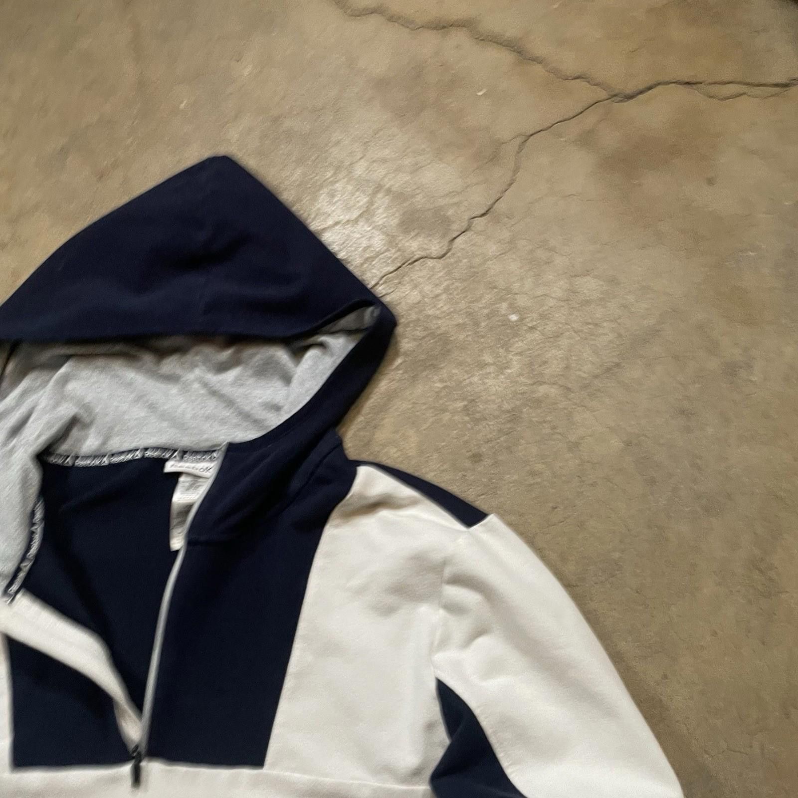Reebok Reebok Hoodie Mens Large White x Blue Sweatshirt Long Sleeve Size US L / EU 52-54 / 3 - 4 Thumbnail