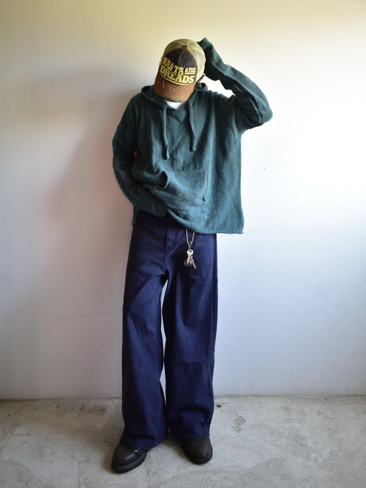 Vintage Vintage 70s Dark Green Hoodie Knit Size US L / EU 52-54 / 3 - 4 Thumbnail