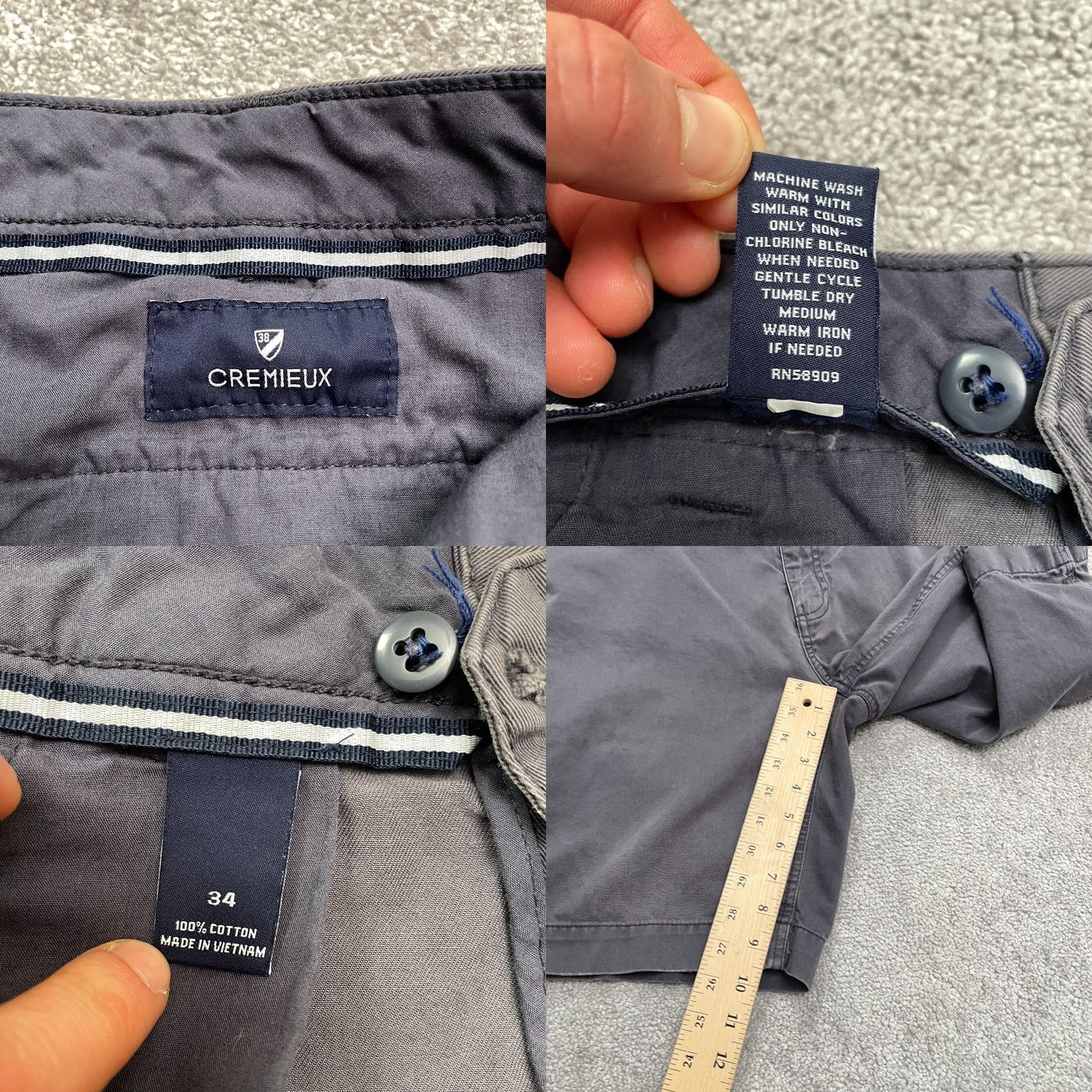 Cremieux Cremieux Chino Shorts Mens 34 Dark Gray Flat Front Casual Preppy Cotton Size US 34 / EU 50 - 8 Thumbnail