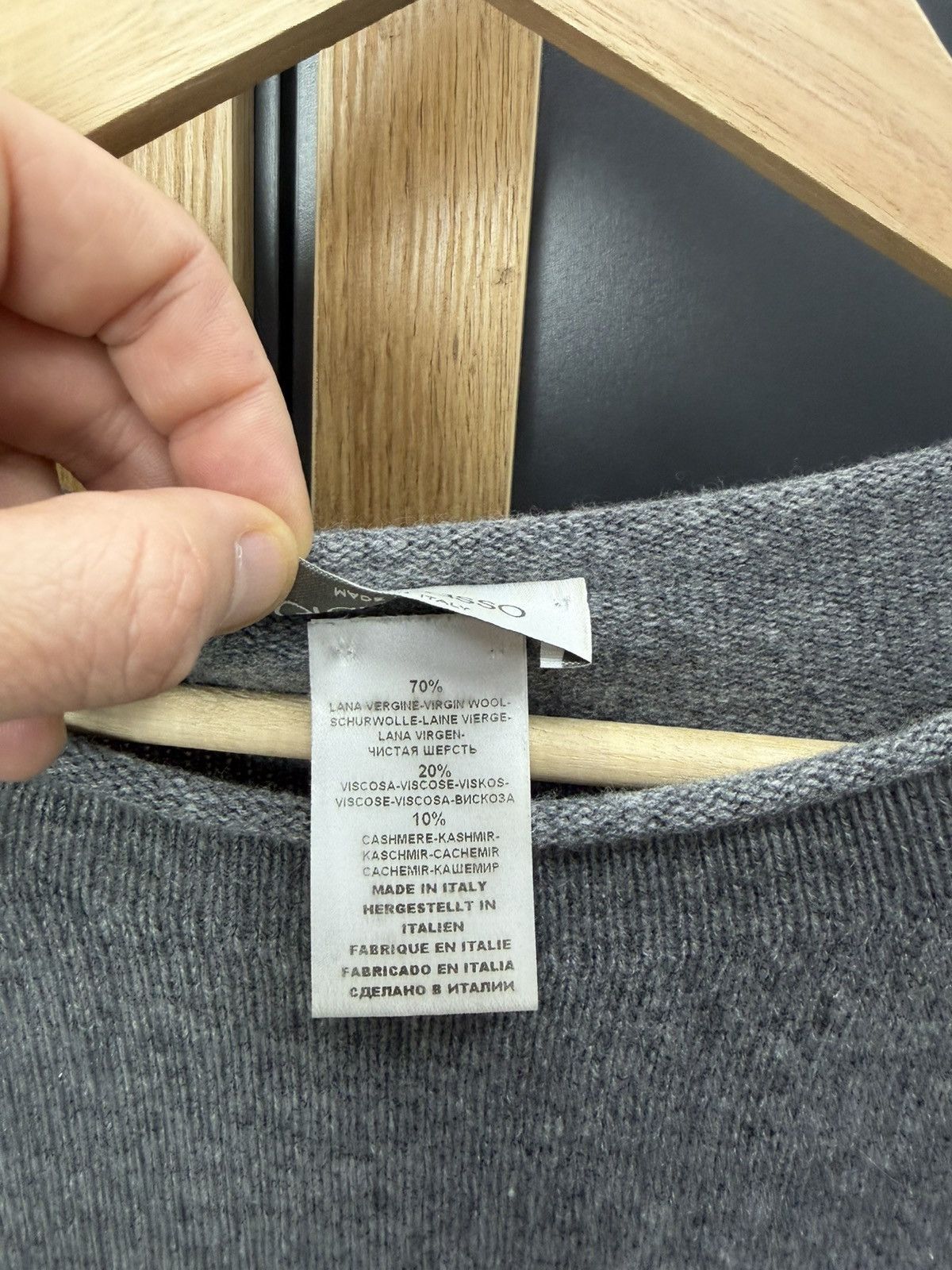 Gran Sasso Gran Sasso Womens Wool Knit Sweater Grey Size 48 Size XL / US 12-14 / IT 48-50 - 6 Thumbnail