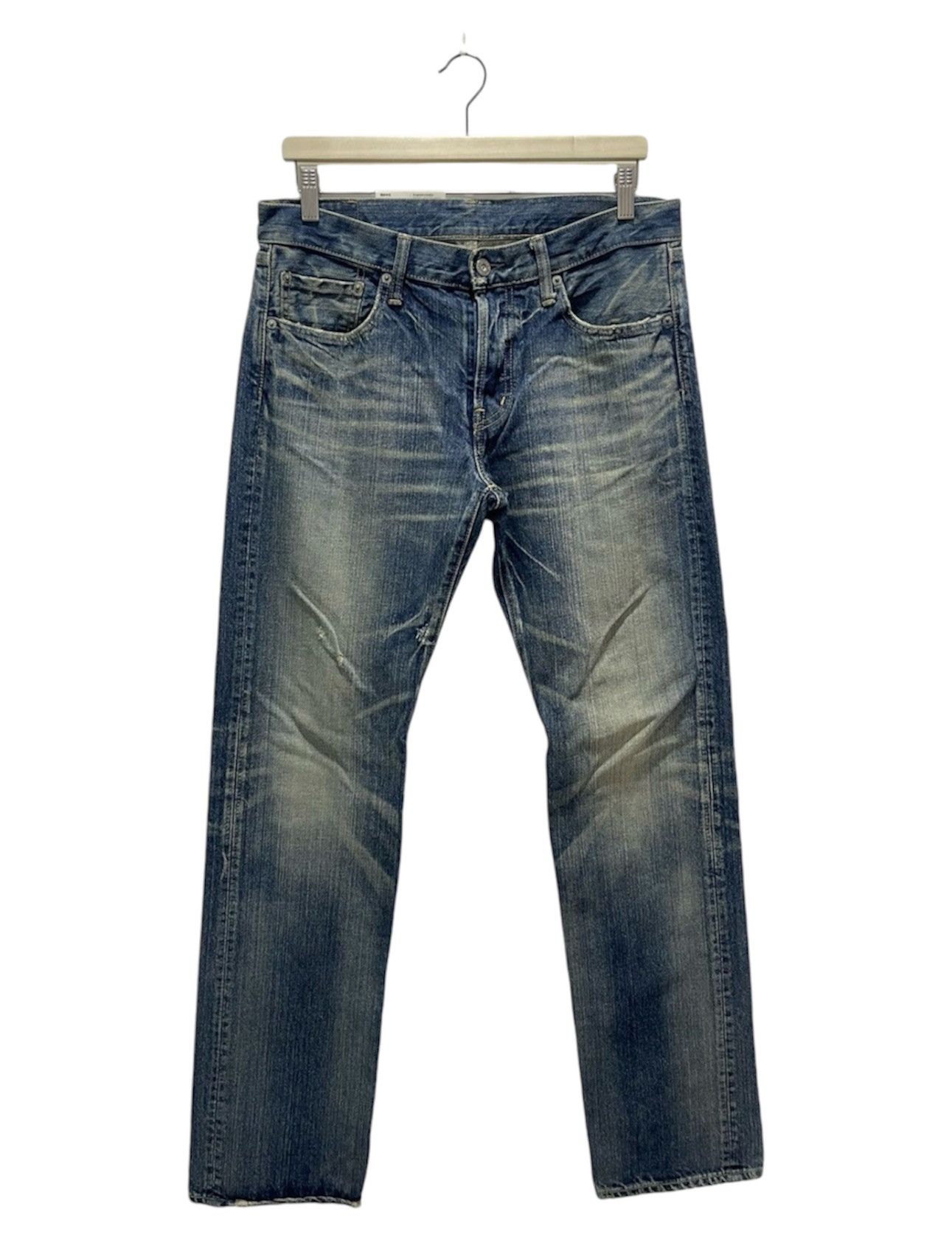 Japanese Brand × Vintage VINTAGE DENIM JAPANESE DESIGN NON SELVEDGE WASHED BLUE JEANS Size US 32 / EU 48 - 1 Thumbnail