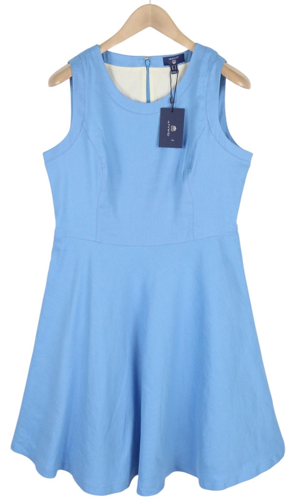 Gant LINEN EU42 Blue Sleeveless Crew Neck Dress 85007 Size L / US 10 / IT 46 - 1 Thumbnail