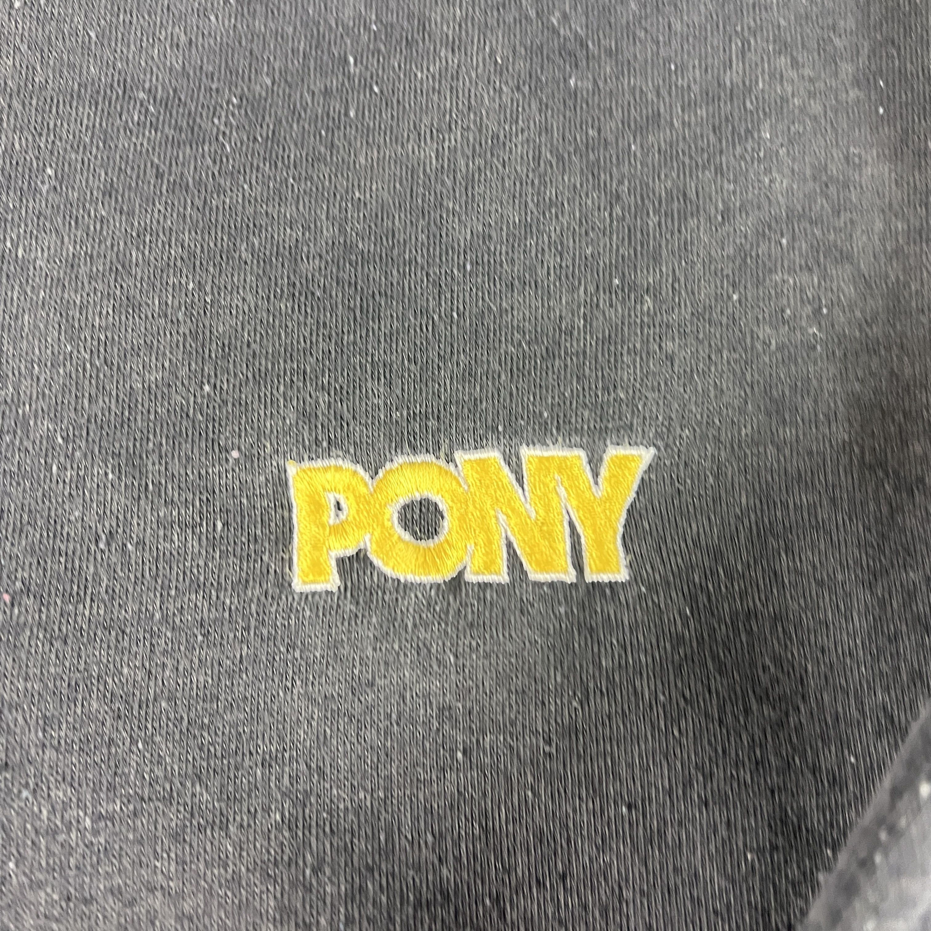 PONY × Vintage VTG 80s Pony Track Jacket Black Faded Full Zip Sweatshirt Size US M / EU 48-50 / 2 - 6 Thumbnail