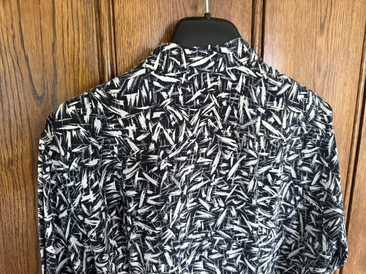 Saint Laurent Paris SS14 Saint Laurent Black white Brush squiggle silk shirt Size US M / EU 48-50 / 2 - 19 Thumbnail