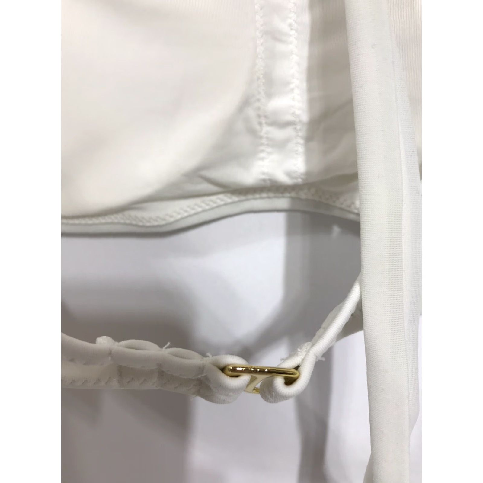 Vintage Lively Women's White Bandeau Swimsuit Top Size S Removable Straps & Pads Nylon Spandex Summer Beach Size S / US 4 / IT 40 - 4 Thumbnail