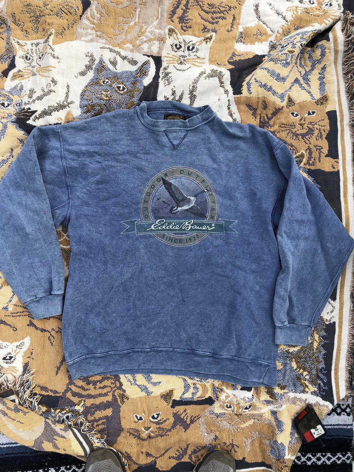 Eddie Bauer × Vintage Vintage hunting Eddie Bauer Sweatshirt Duck Xl faded Size US XL / EU 56 / 4 - 6 Thumbnail