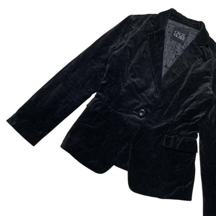 Japanese Brand VINTAGE CECIL MCBEE VELVET FORMAL BLAZER BLACK Size US S / EU 44-46 / 1 - 2 Thumbnail