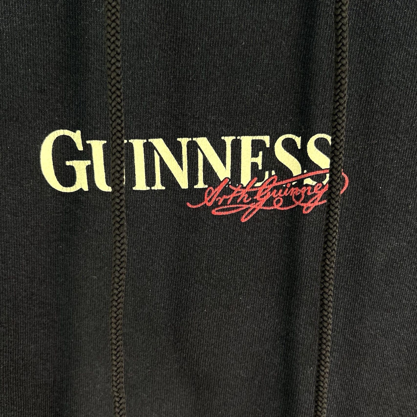 Vintage Guinness Hoodie Adult M Black Pullover Jersey Cotton Heavyweight Crew Neck Hooded Pockets Logo Winter Men Size US M / EU 48-50 / 2 - 3 Thumbnail