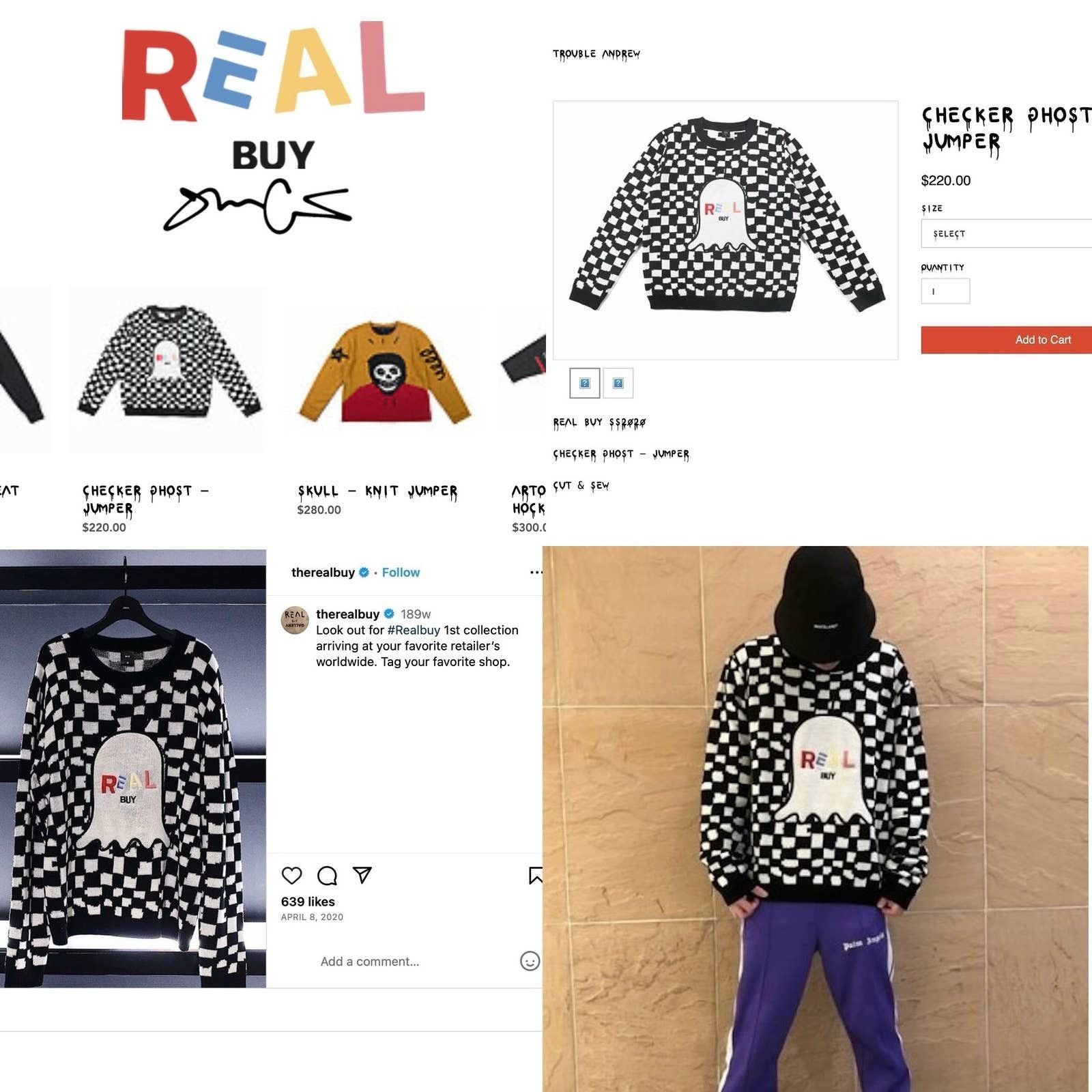 Other The Real Buy Ghost Checker Jumper - GucciGhost Sweater SS20 Size US S / EU 44-46 / 1 - 8 Thumbnail