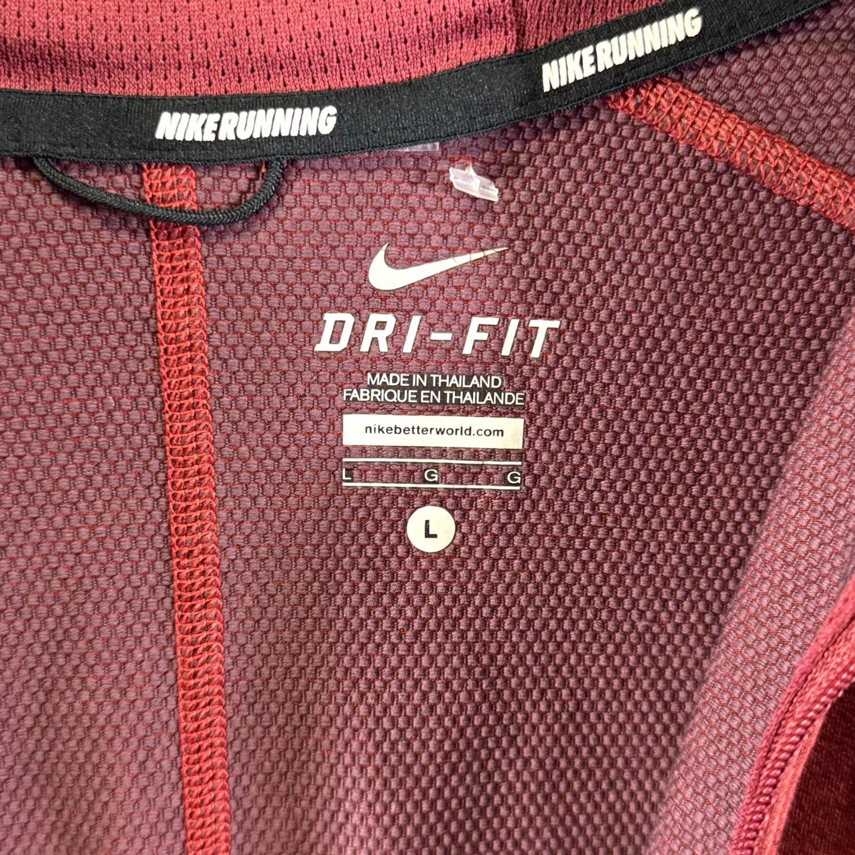Nike Nike Dri-FIT Running Jacket Women’s Large Red Full Zip Hooded Lightweight 598241-608 Size L / US 10 / IT 46 - 4 Thumbnail