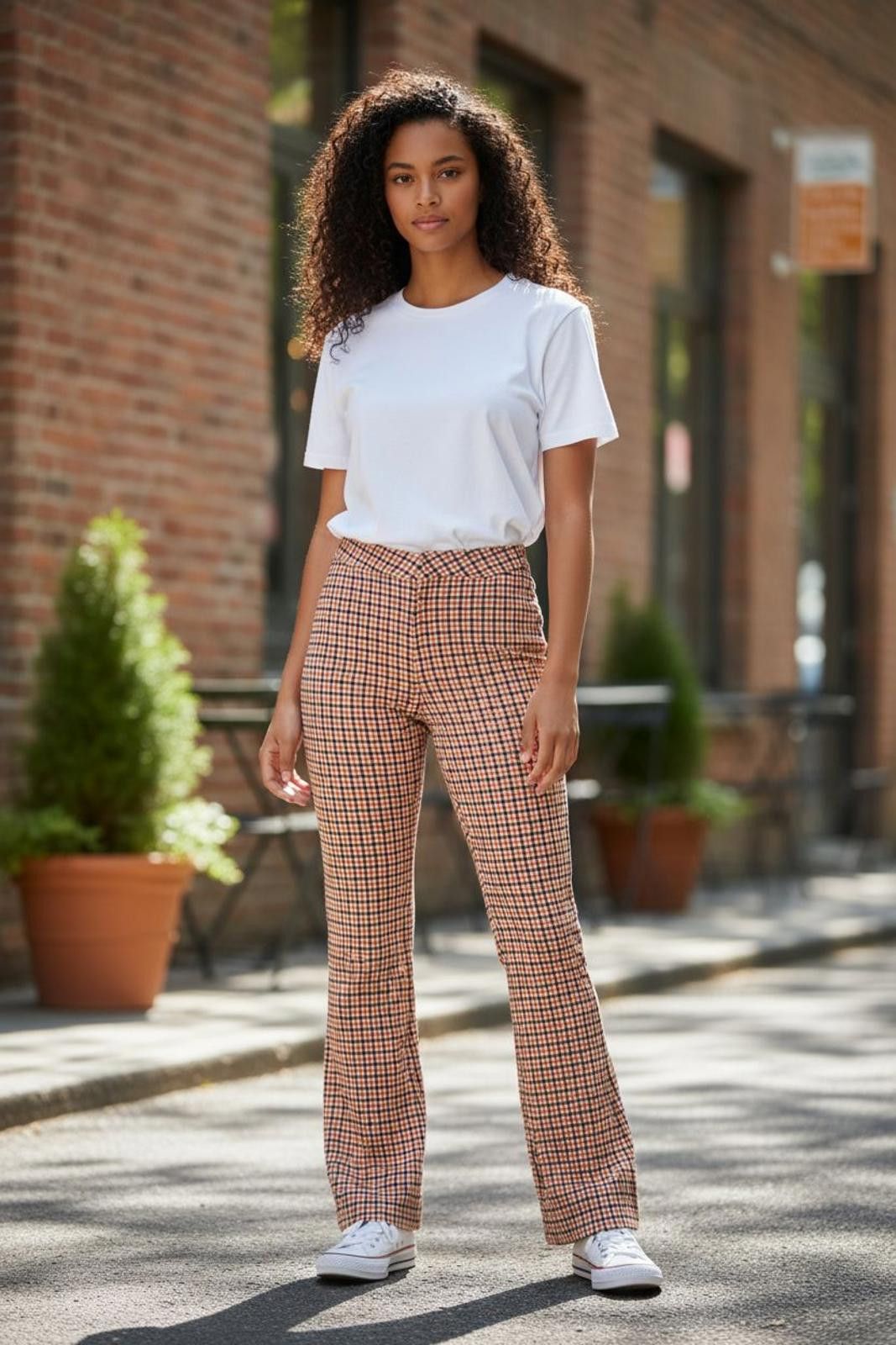 Other Kim Rogers Women's Checked Casual Pants Size 38" / US 16 / IT 52 - 3 Thumbnail
