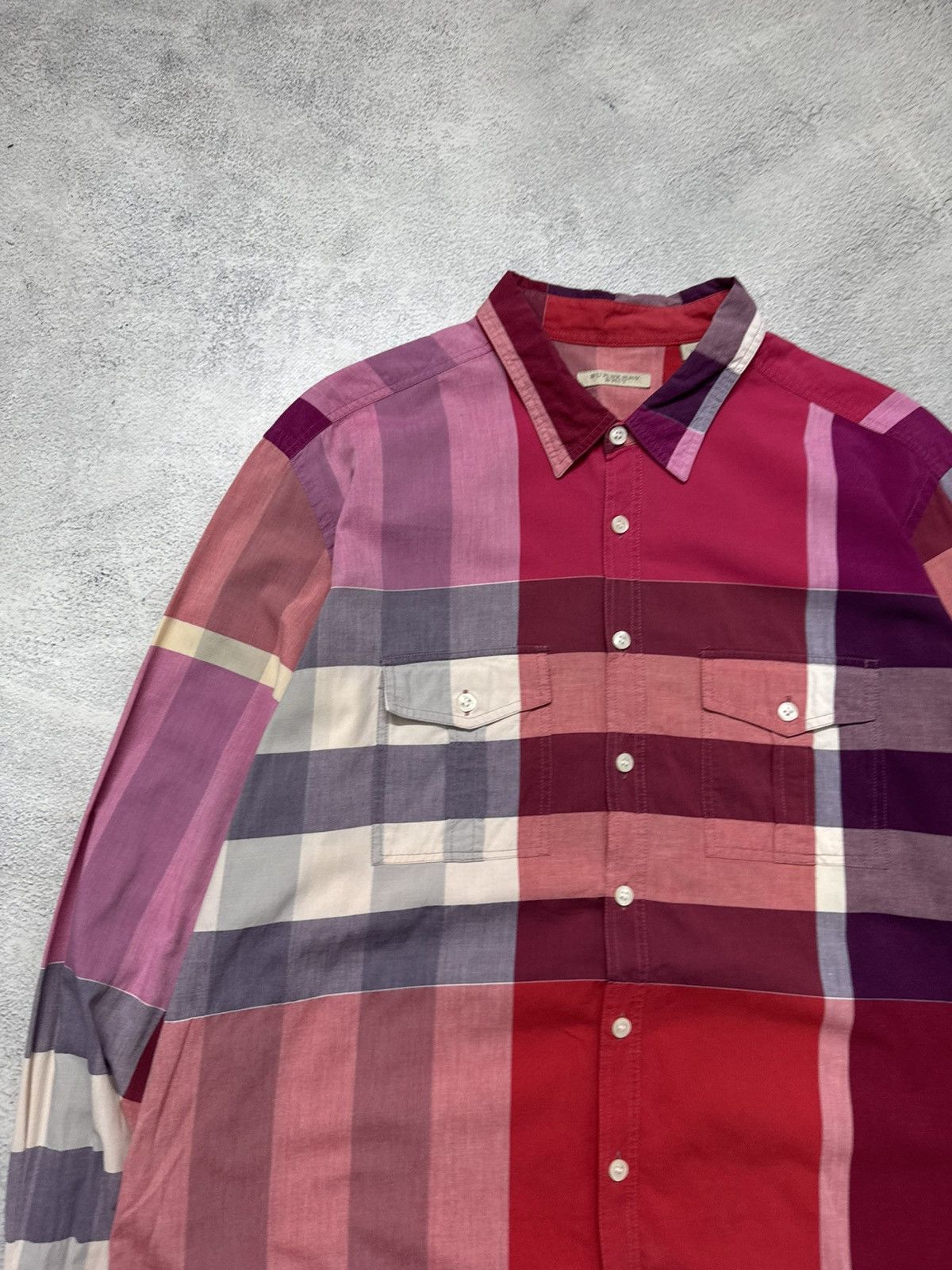 Burberry Vintage Y2k Luxury Burberry Brit Red Button-Up Shirt Size US XL / EU 56 / 4 - 6 Thumbnail