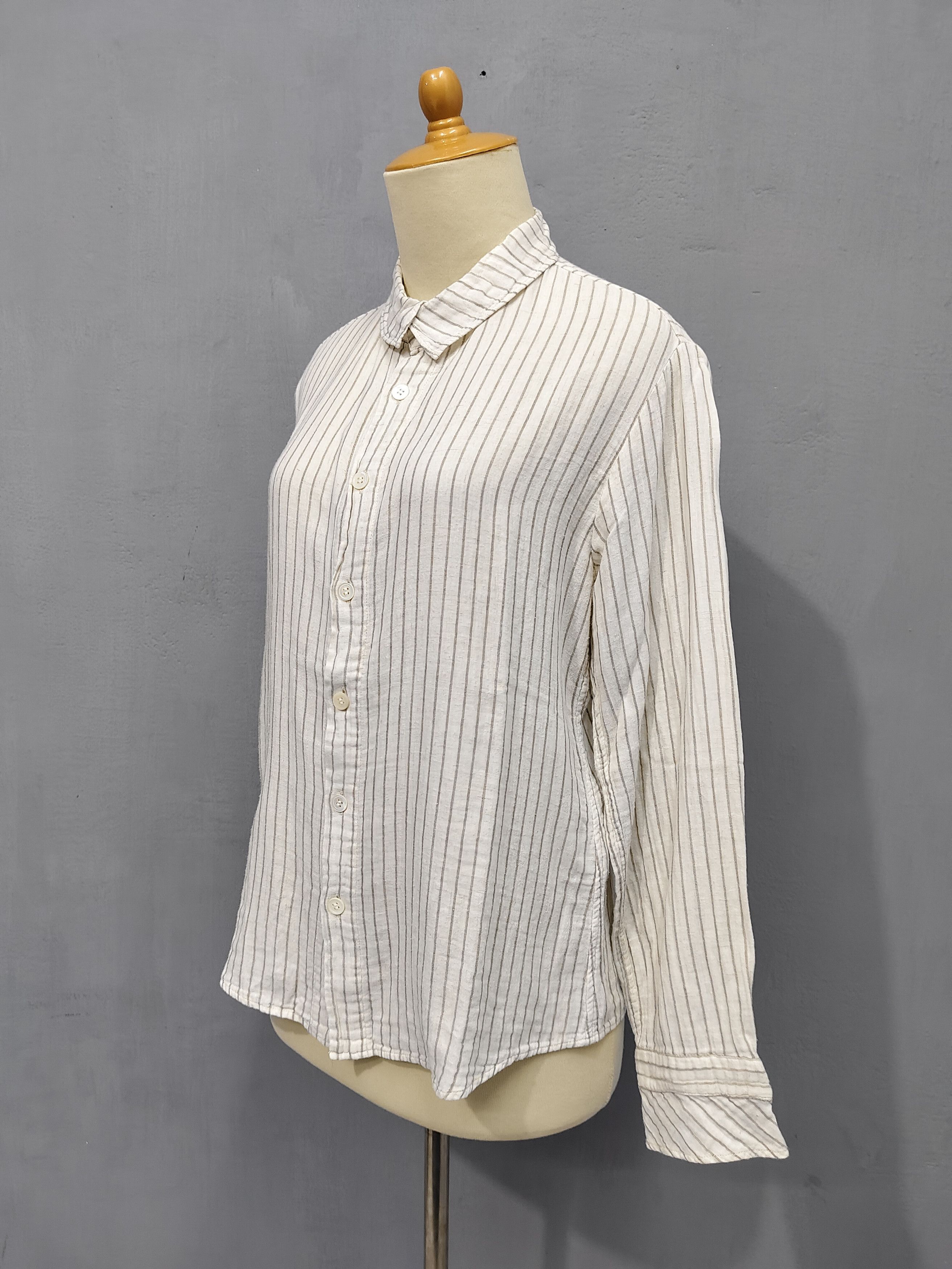 Issey Miyake 🇯🇵 Plantation 🇯🇵 By Issey Co Striped Shirt Size M / US 6-8 / IT 42-44 - 3 Thumbnail