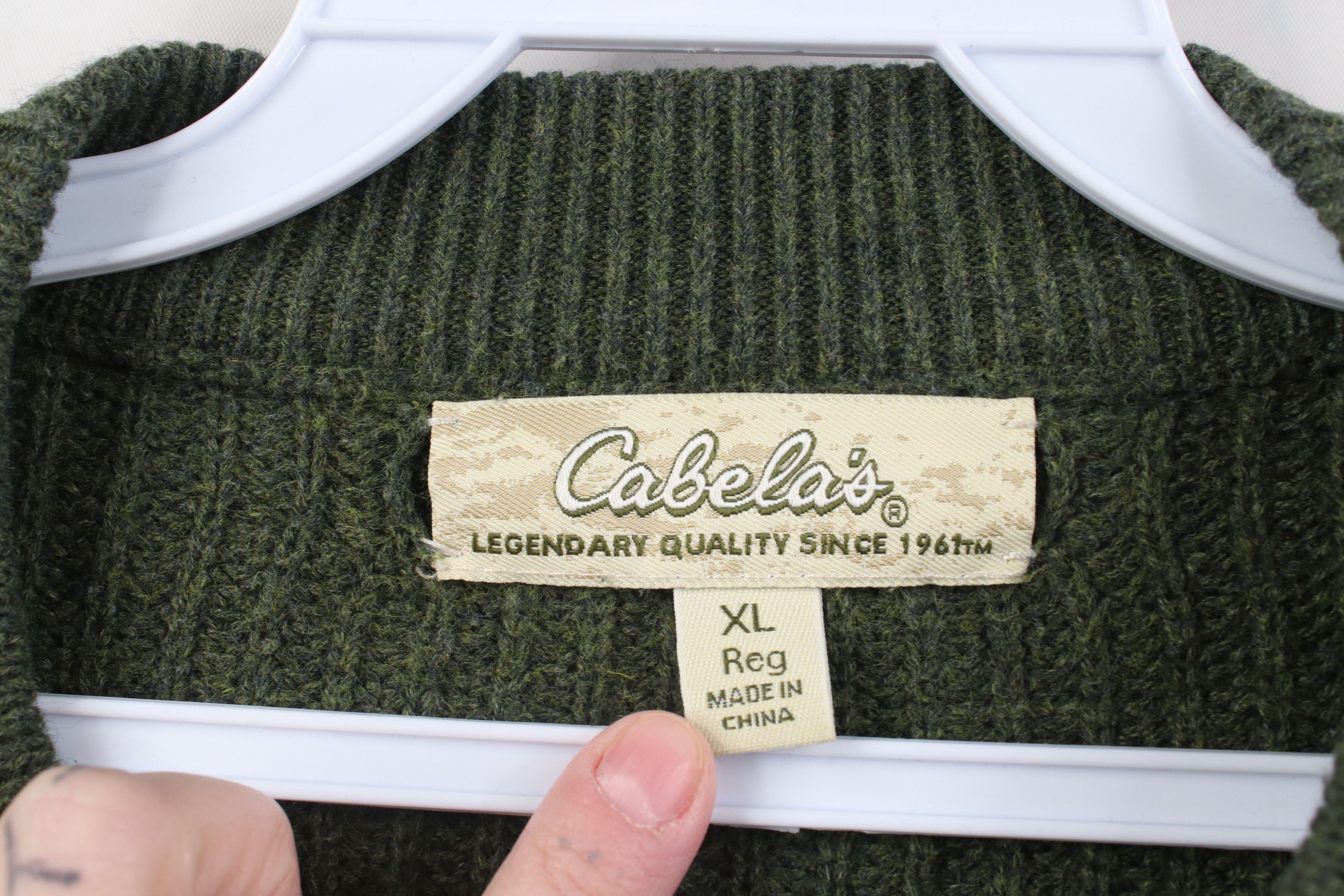 Cabelas Vintage Cabelas Knit Elbow Patch Shooting Henley Sweater Size US XL / EU 56 / 4 - 6 Thumbnail
