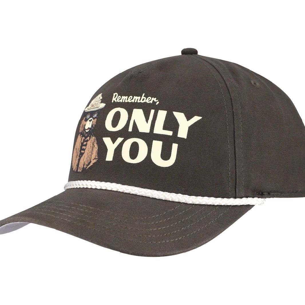 American Needle Smokey The Bear Hat Cap Snap Back Rope Only You Can Prevent Forest Fires Brown Size ONE SIZE - 2 Thumbnail