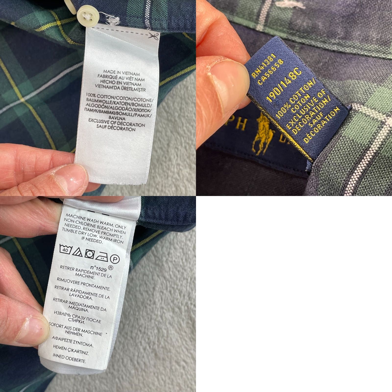 Polo Ralph Lauren Polo Ralph Lauren Shirt 4XLT Men Navy Tartan Plaid Long Sleeve Pony Preppy Size US XXL / EU 58 / 5 - 8 Thumbnail