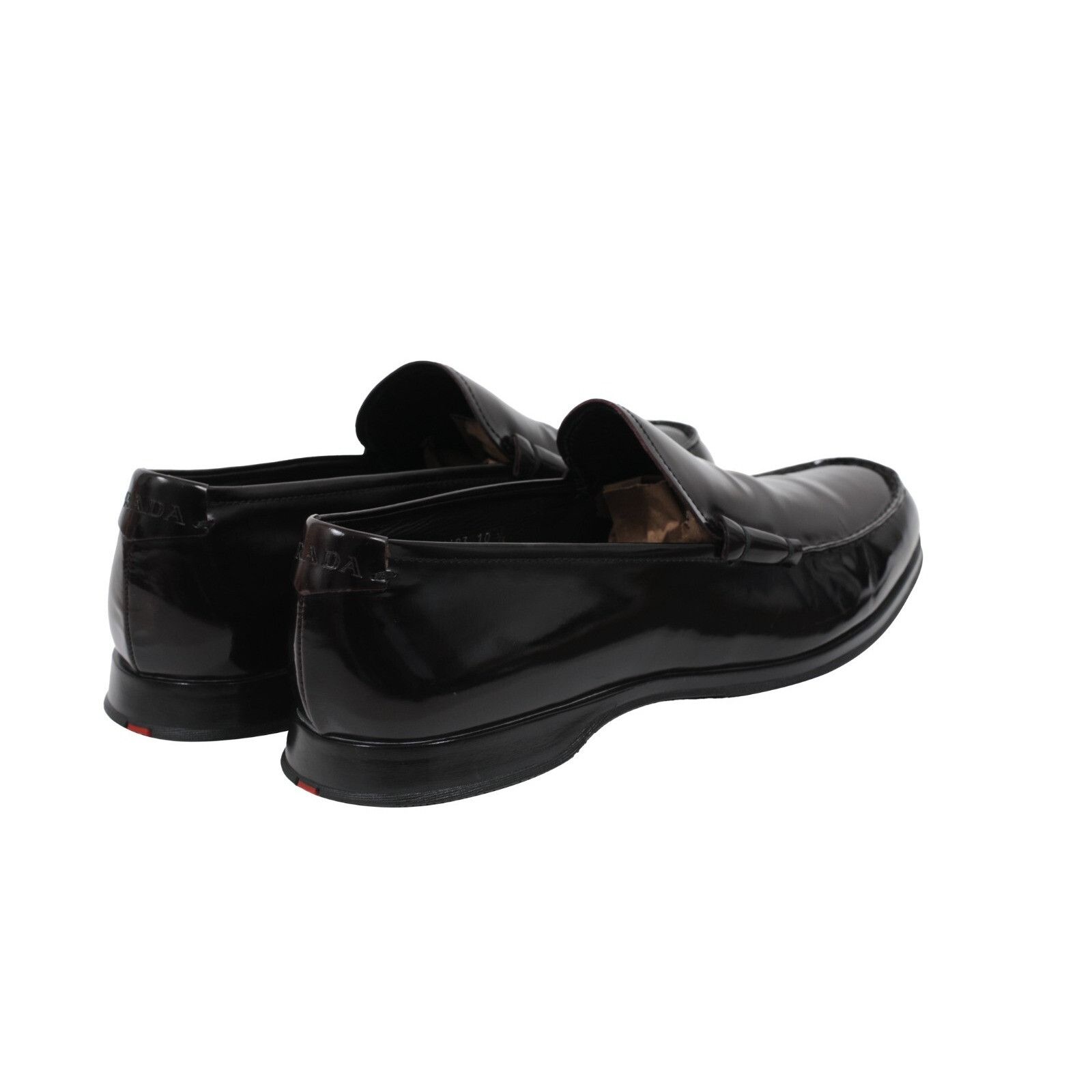 Prada Dark Red Burgundy Leather Slip On Penny Loafers - 01746-B Size US 11.5 / EU 44-45 - 7 Thumbnail