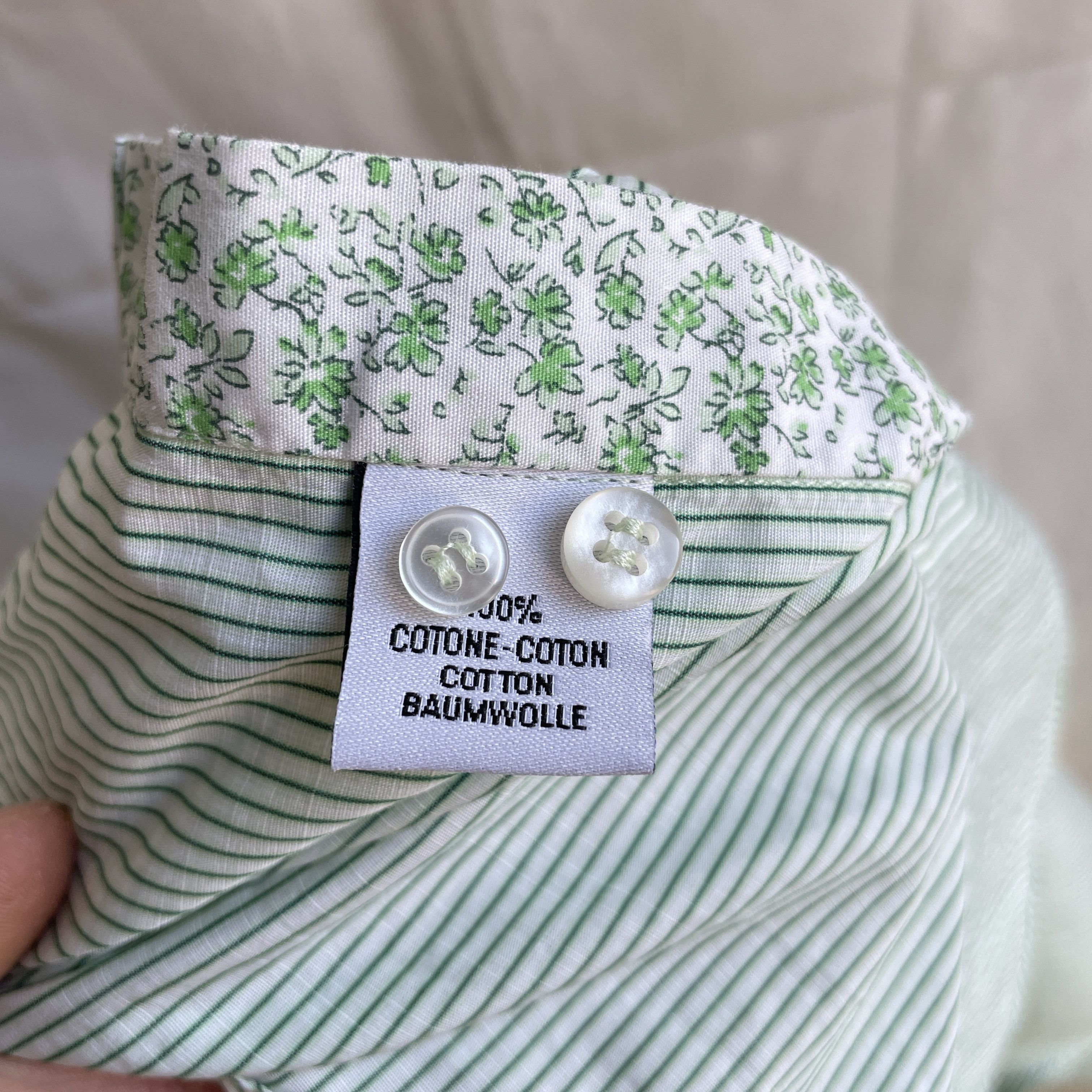 Other Poggianti 1958 Striped Light Green Dress Shirt Size 43 Size 44R - 9 Thumbnail