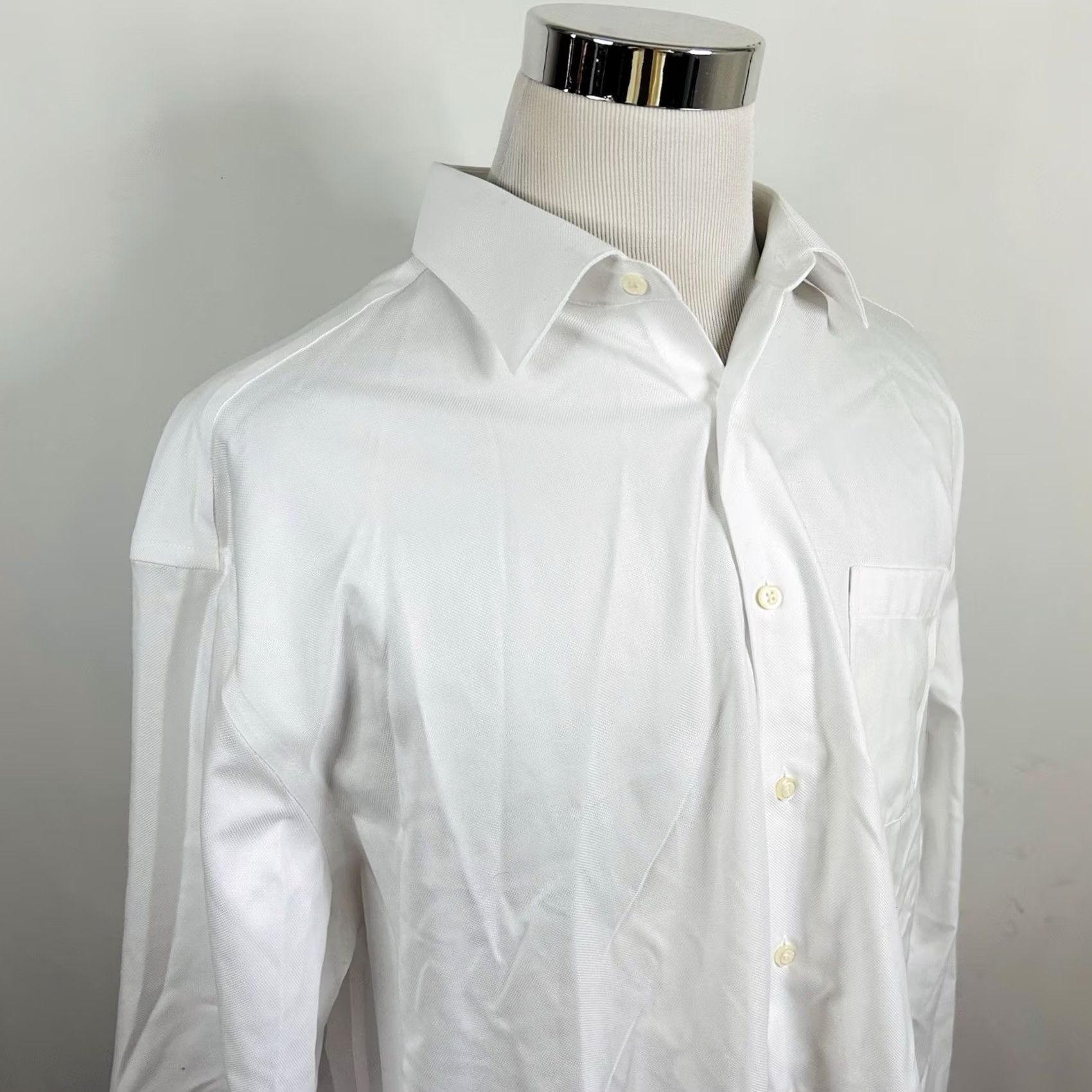 Pronto Uomo NWT Pronto Uomo Dress Shirt All White 100% Cotton Non Iron Classic Fit 18 34/35 100% Cotton Regular Mens Shirt Mens Size 48R - 2 Thumbnail