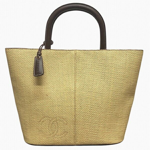 Chanel Chanel Straw Leather Tote Bag Natural Material Tote Bag