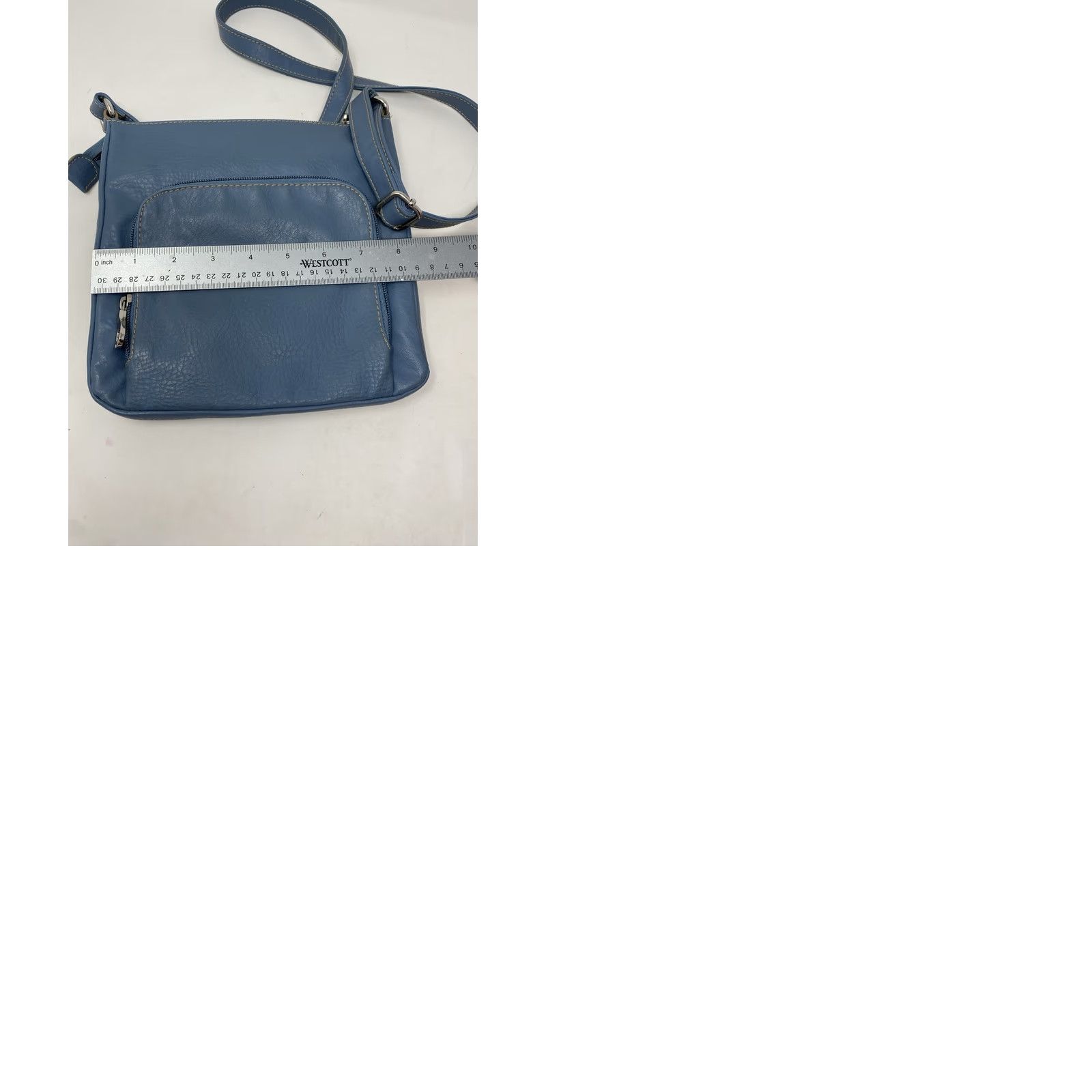 Fossil VINTAGE Relic Y2K Crossbody Handbag Blue Faux Leather Zip Compartments Women Small Crossbody Adjustable Strap"}} Size ONE SIZE - 9 Thumbnail