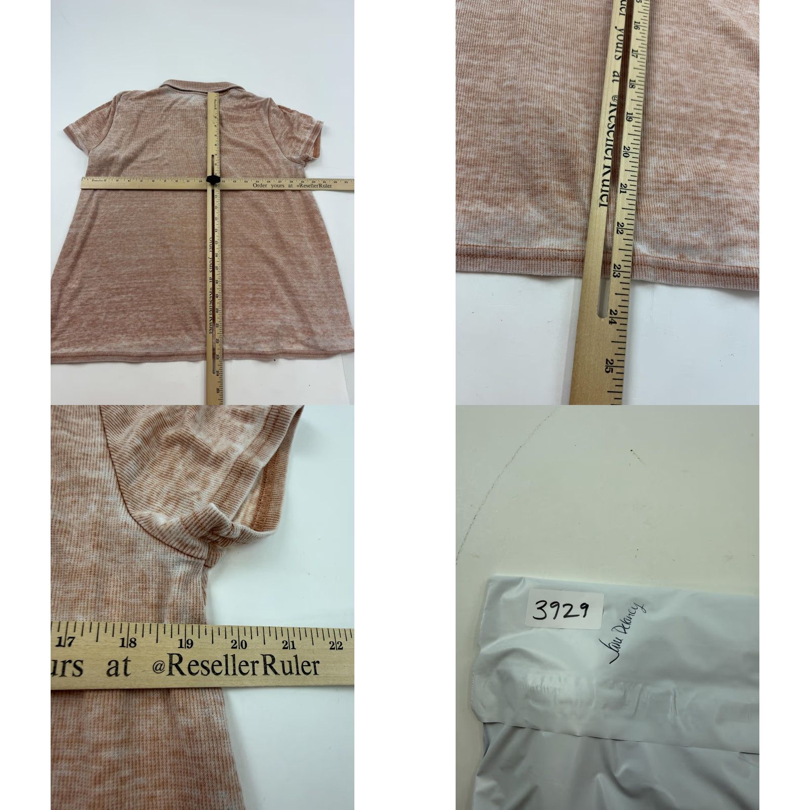 Vintage Jane + Delancey Polo Shirt Womens Medium Beige Slub Knit Short Sleeve Top Size M / US 6-8 / IT 42-44 - 8 Thumbnail