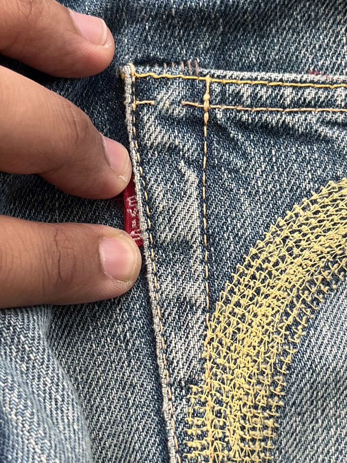 Evisu Vintage Evisu No 2 Embroidded Seagulls Selvedge Denim Size US 29 - 12 Thumbnail
