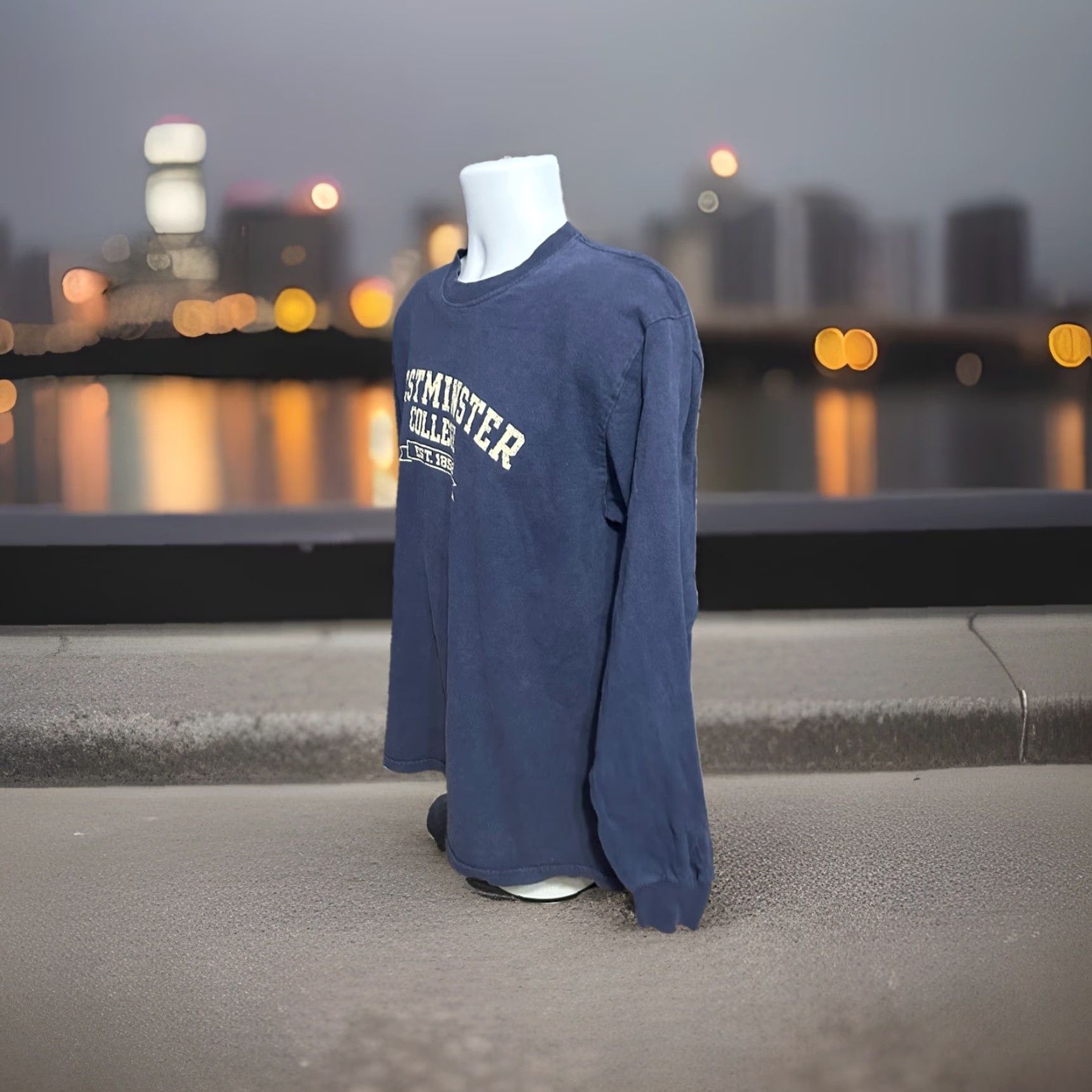 Soffe Westminster College Long Sleeve Shirt Women L Navy Blue Crew Neck Lightweight Cotton MJ Soffe Solid Club College Theme Mens Womens? Size L / US 10 / IT 46 - 7 Thumbnail