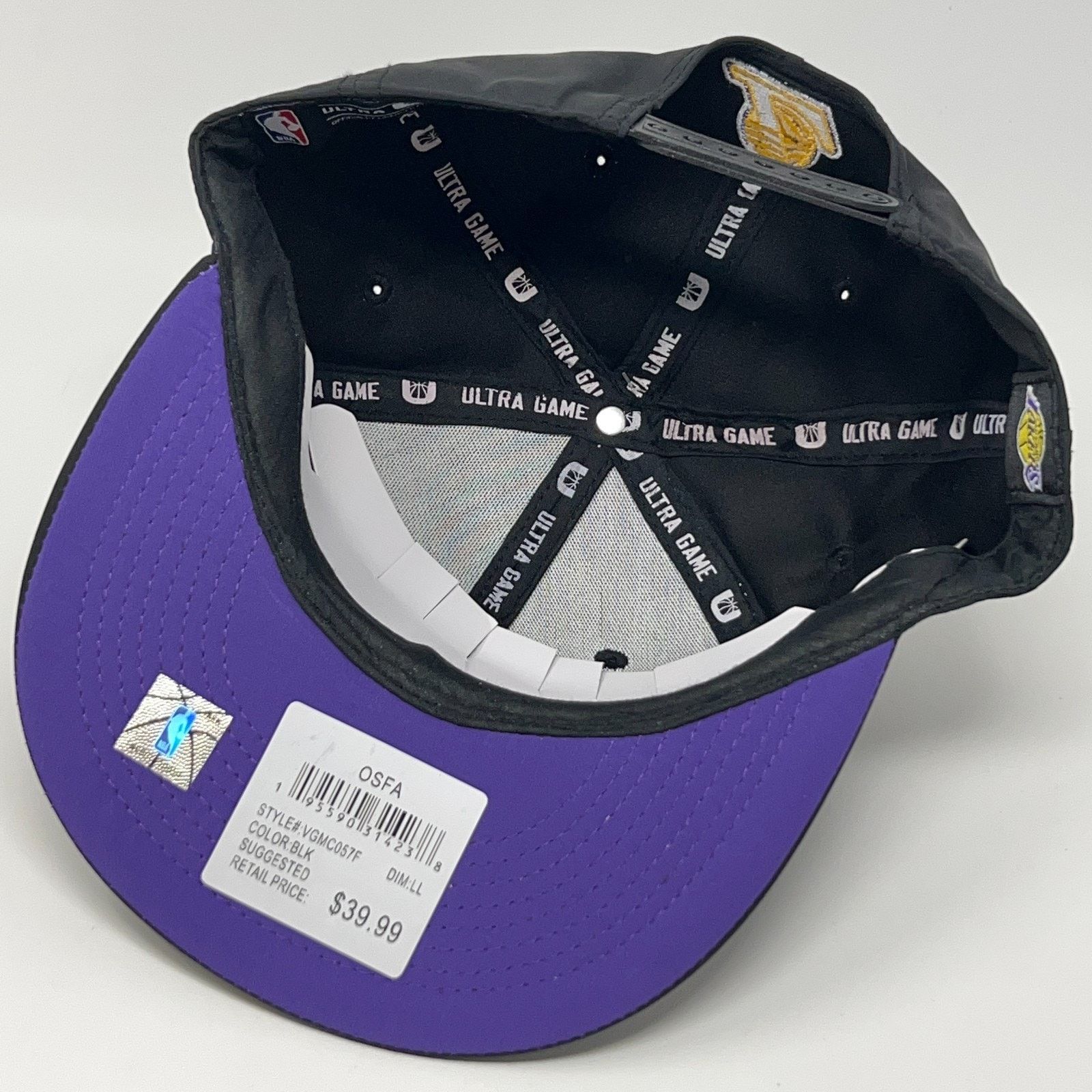 Other Los Angeles LA Lakers Hat Baseball Cap NBA Ultra Game Black Size ONE SIZE - 4 Thumbnail