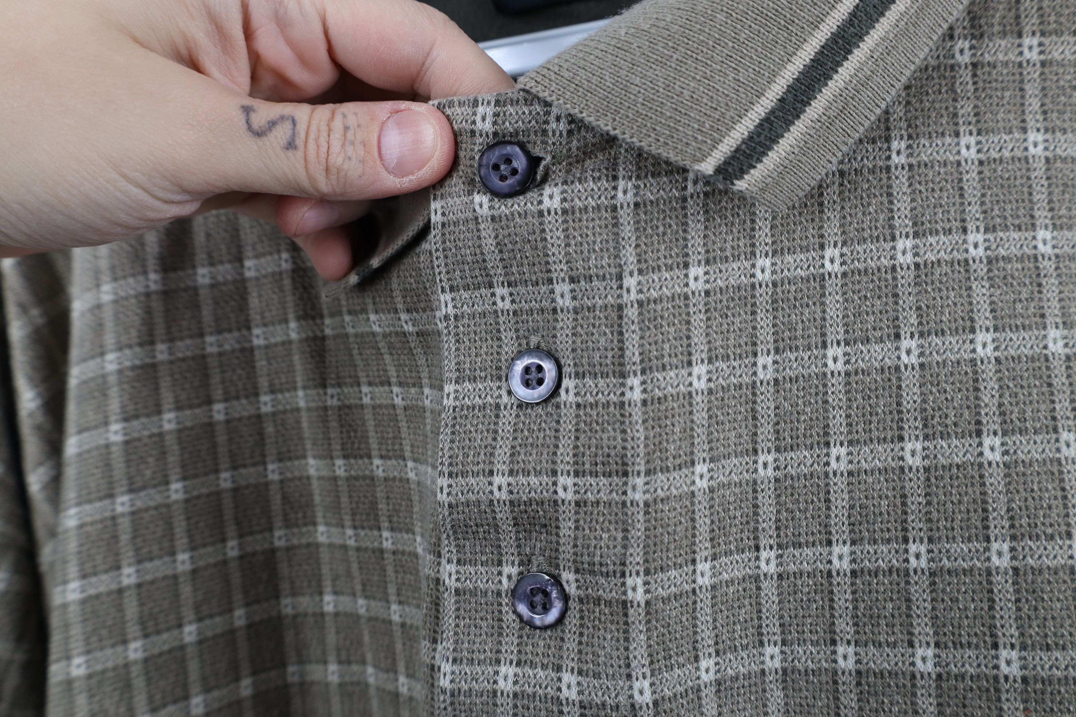Vintage Vintage 90s Streetwear Checkered Knit Collared Polo Shirt Size US XXL / EU 58 / 5 - 6 Thumbnail