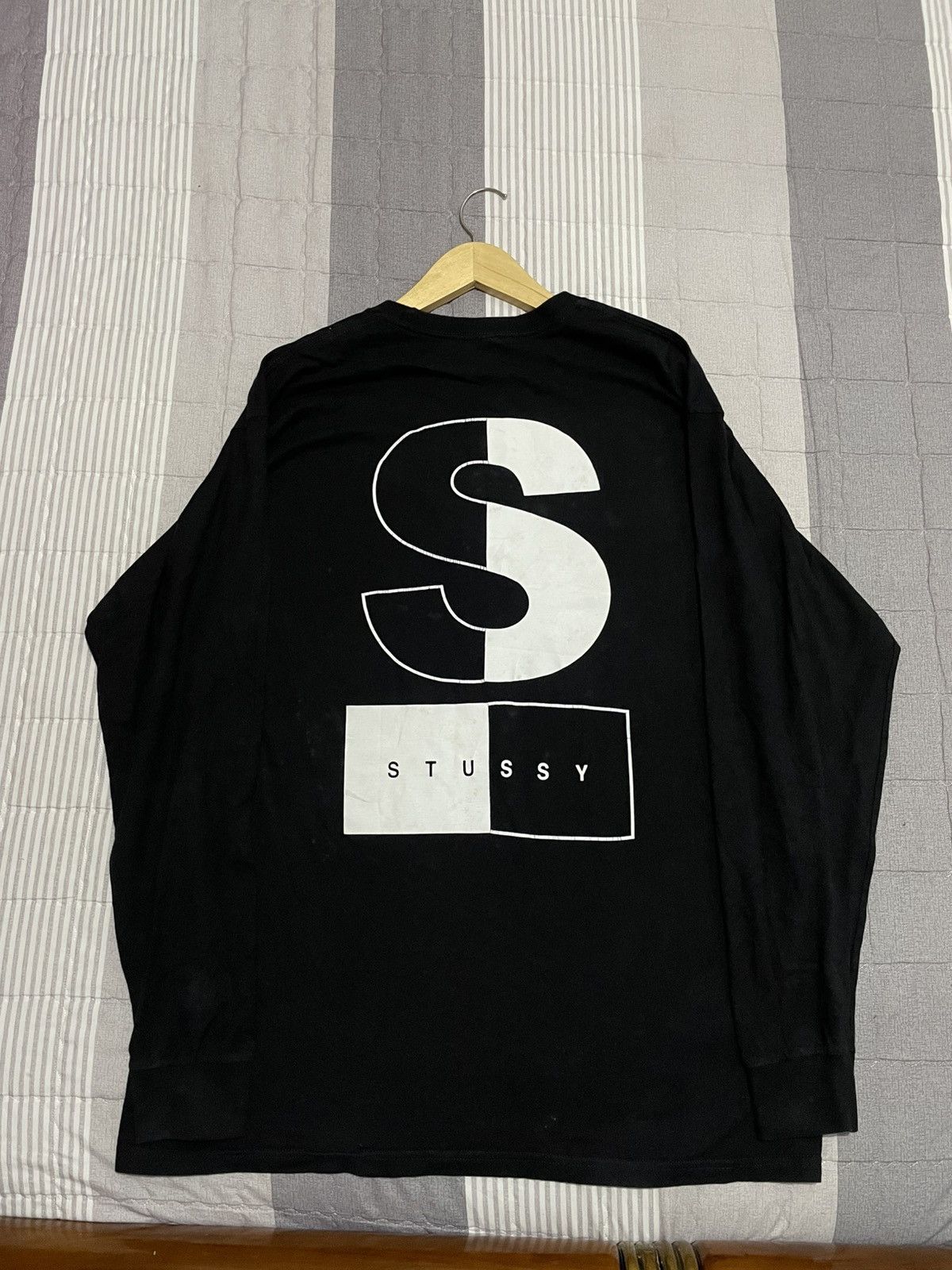 Stussy Stussy lS black big logo Size US XL / EU 56 / 4 - 5 Thumbnail